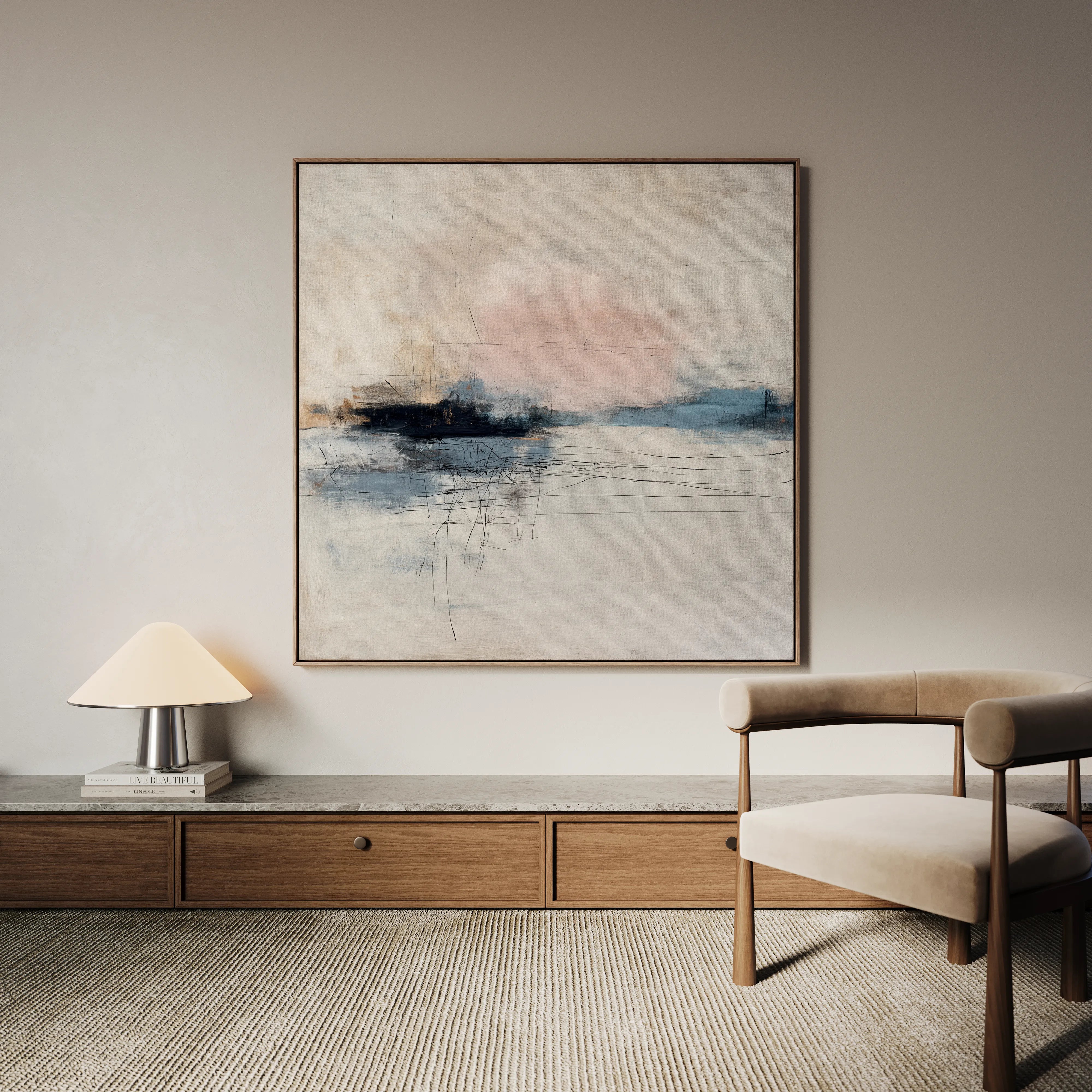 Abstract 1002 Canvas Art 60 x 60 cm / Black
