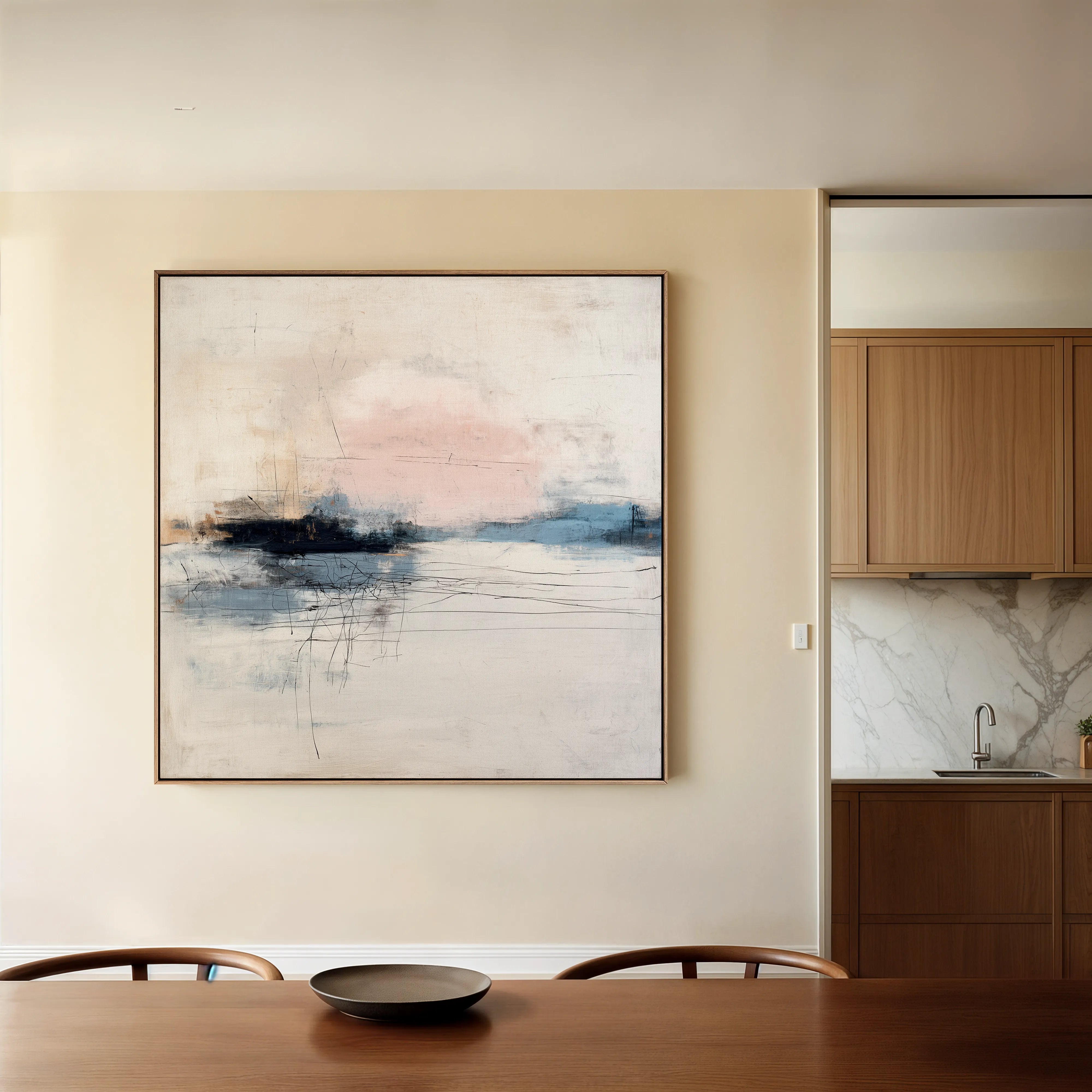 Abstract 1002 Canvas Art 60 x 60 cm / Black