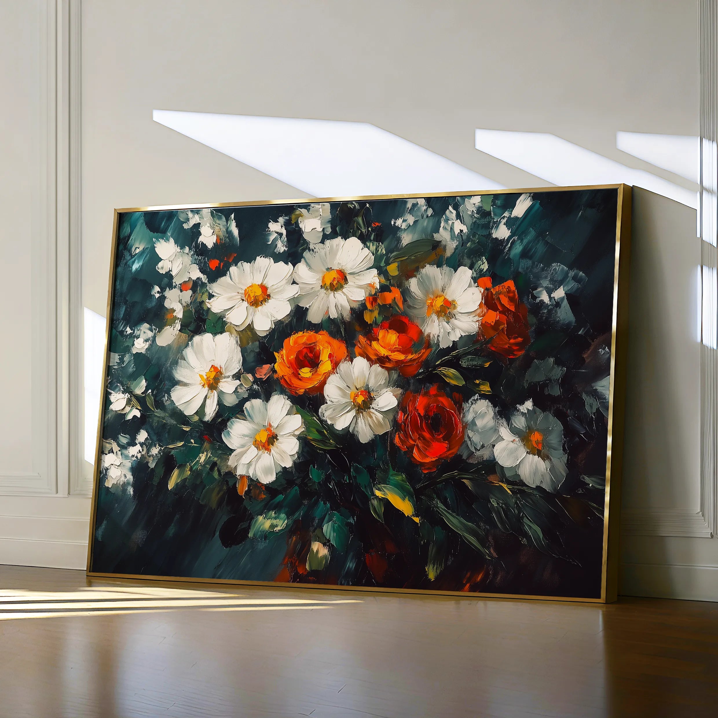 Floral 1002 Canvas Art 60 x 40 cm / Black