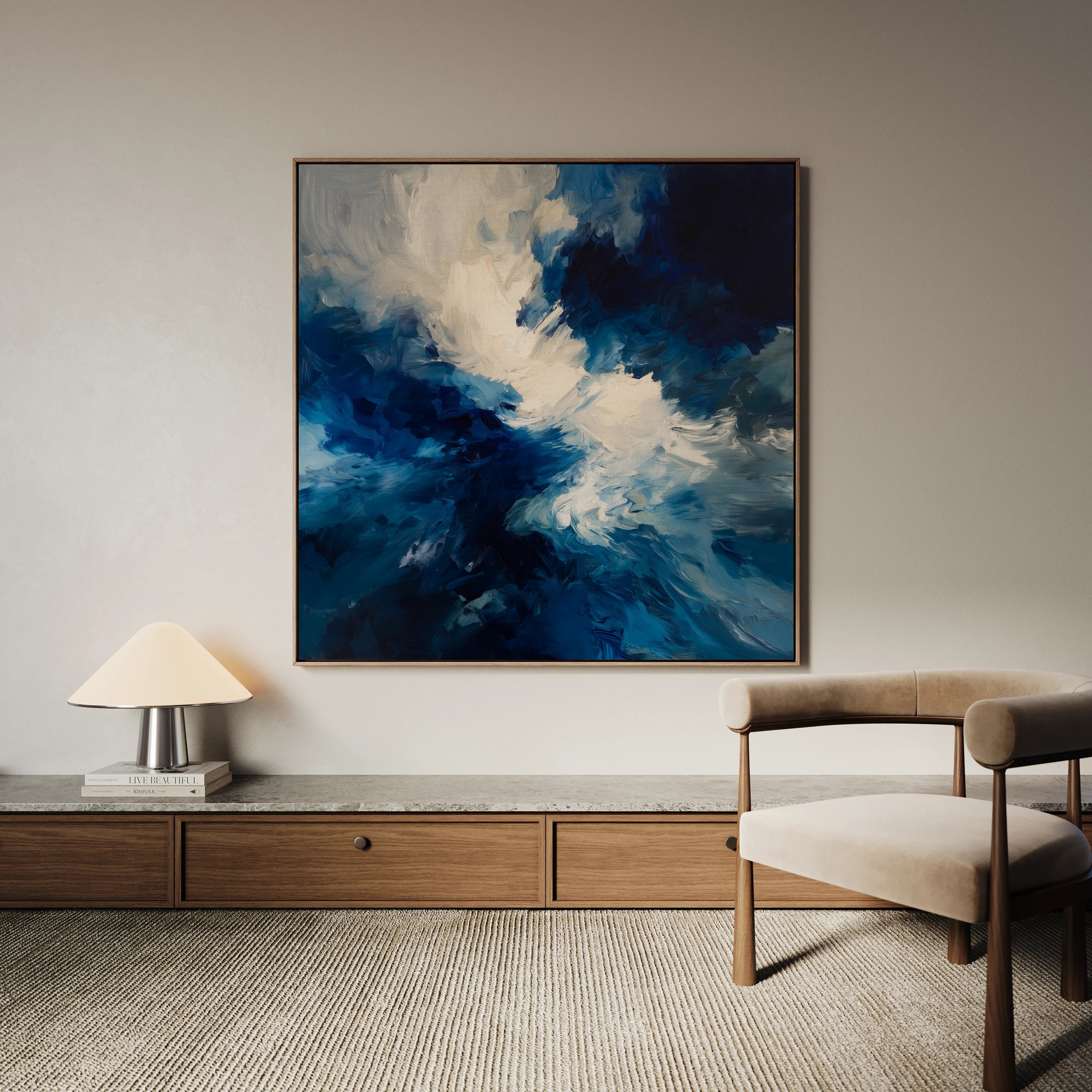 Abstract 1003 Canvas Art 60 x 60 cm / Black