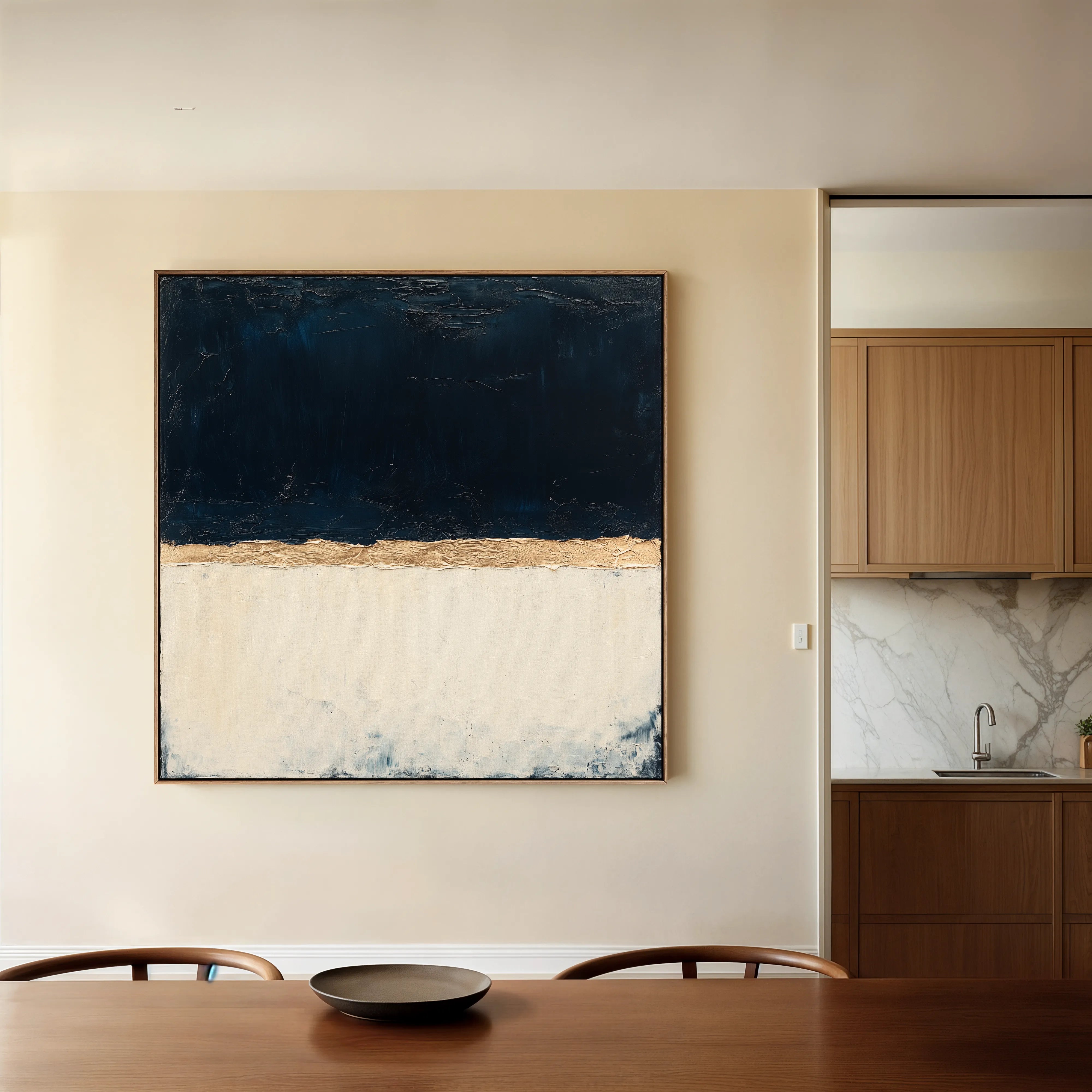 Abstract 1004 Canvas Art 60 x 60 cm / Black