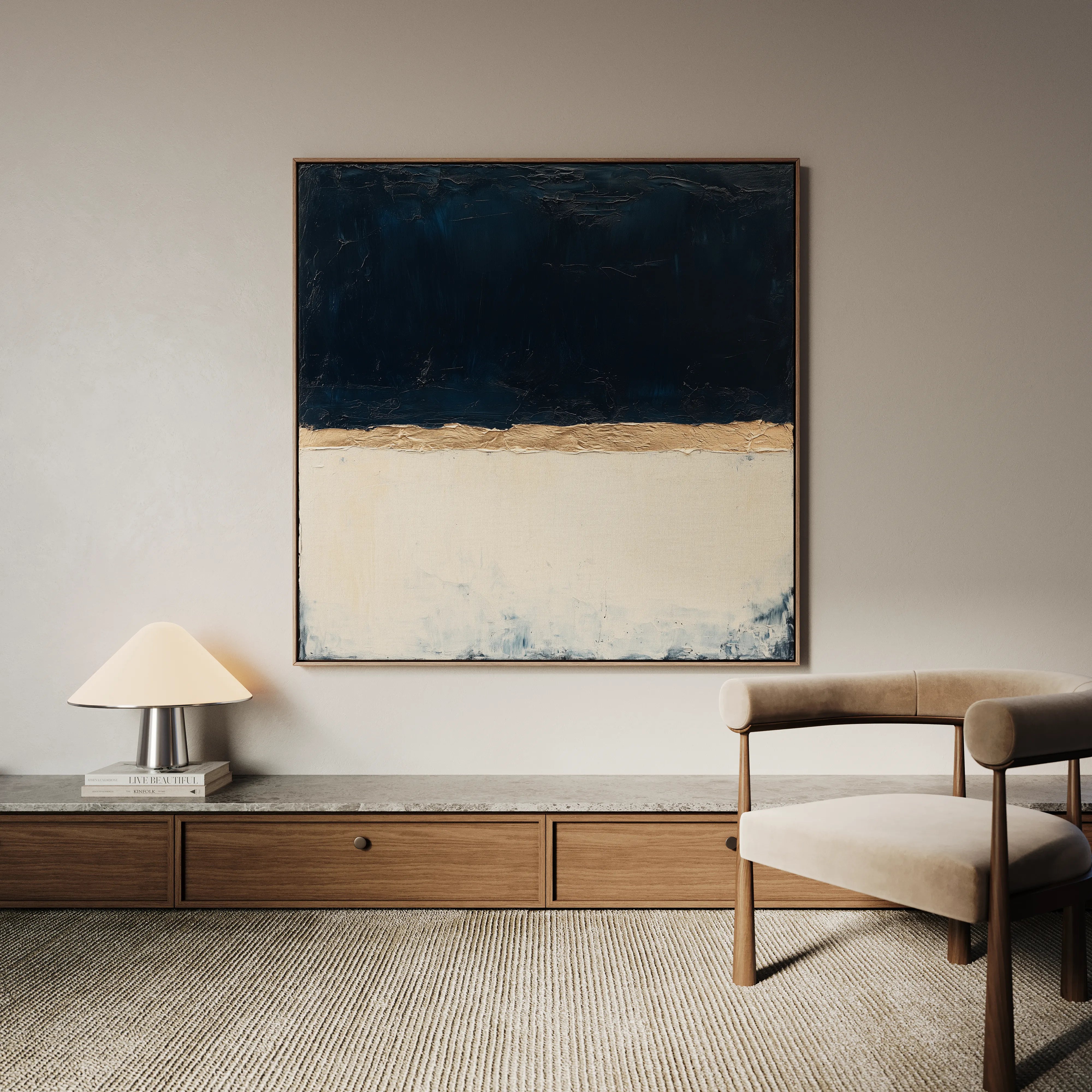 Abstract 1004 Canvas Art 60 x 60 cm / Black