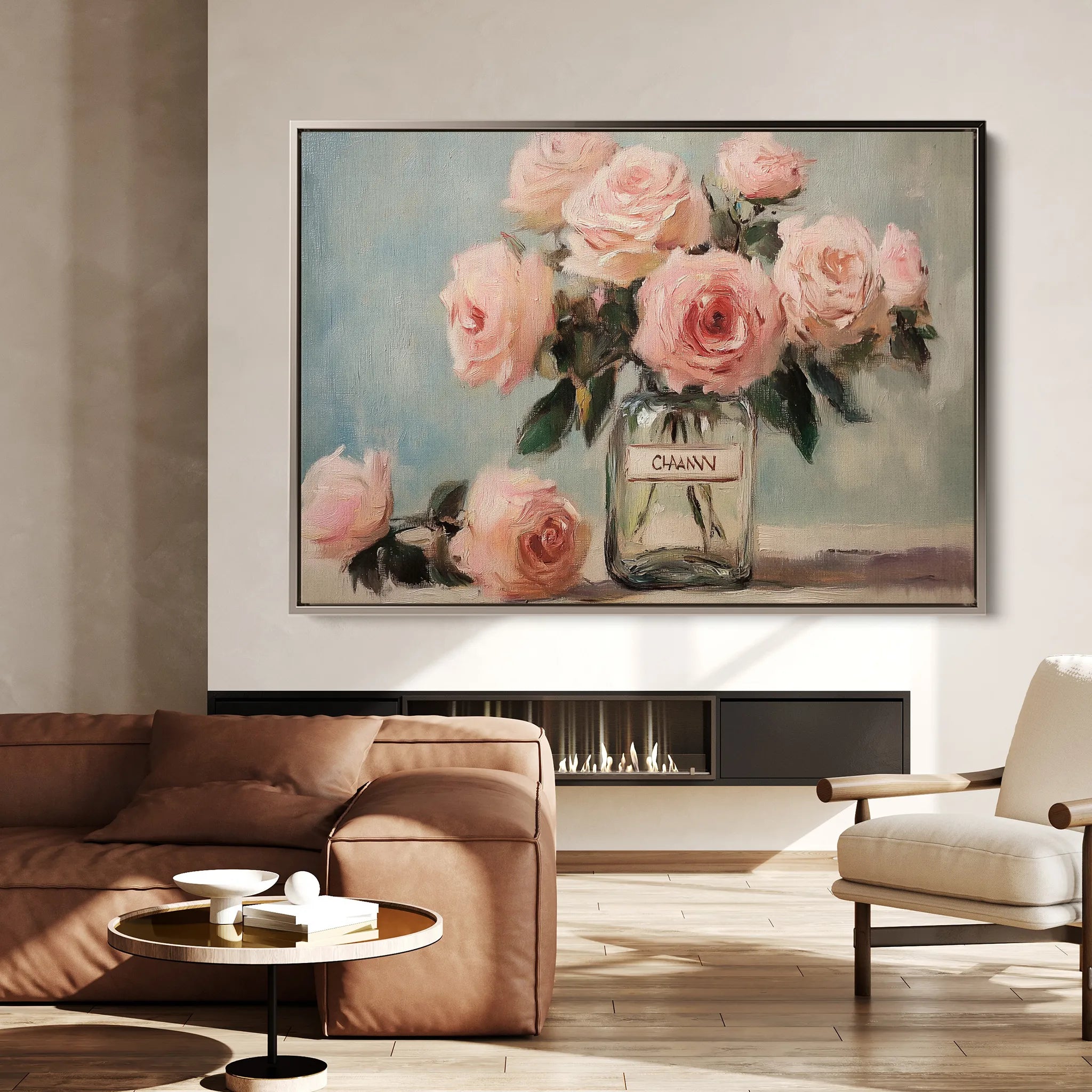 Floral 1004 Canvas Art 60 x 40 cm / Black