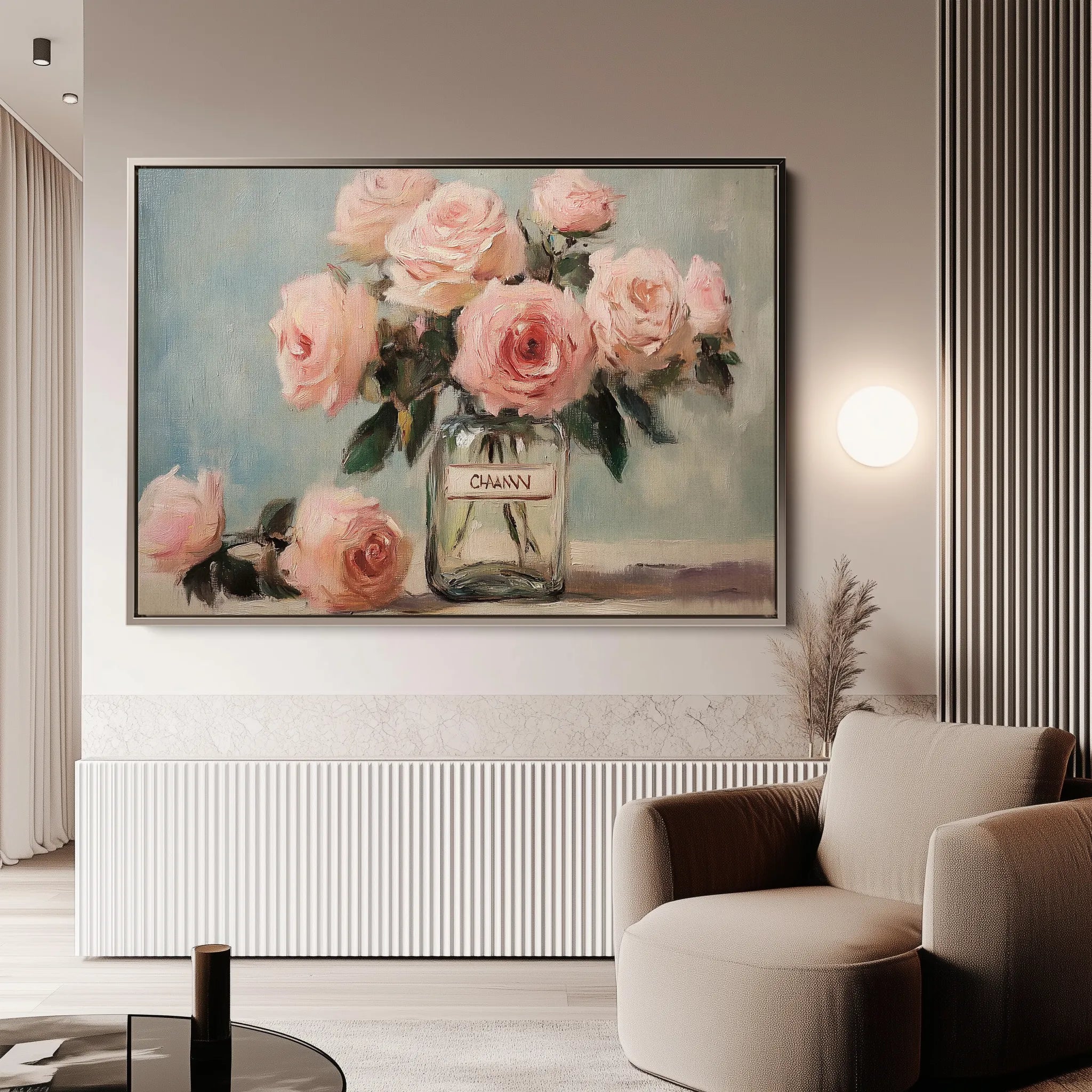 Floral 1004 Canvas Art 60 x 40 cm / Black