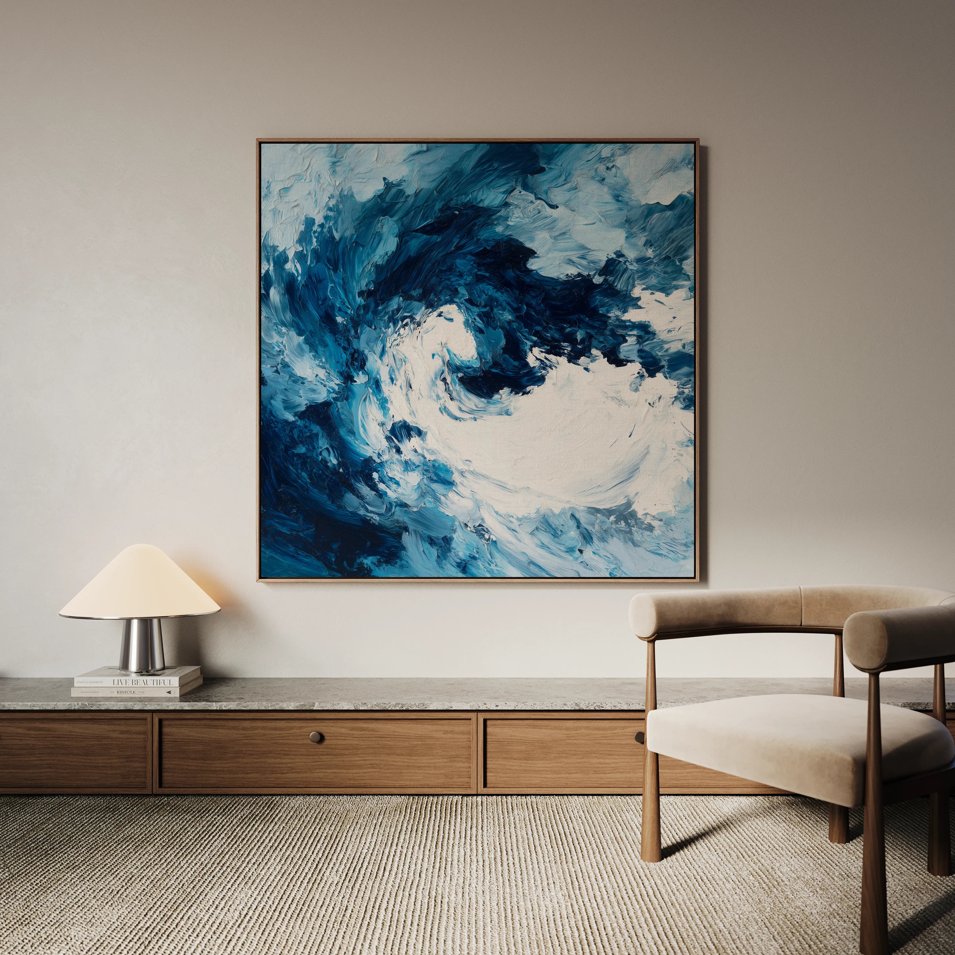 Abstract 1005 Canvas Art 60 x 60 cm / Black
