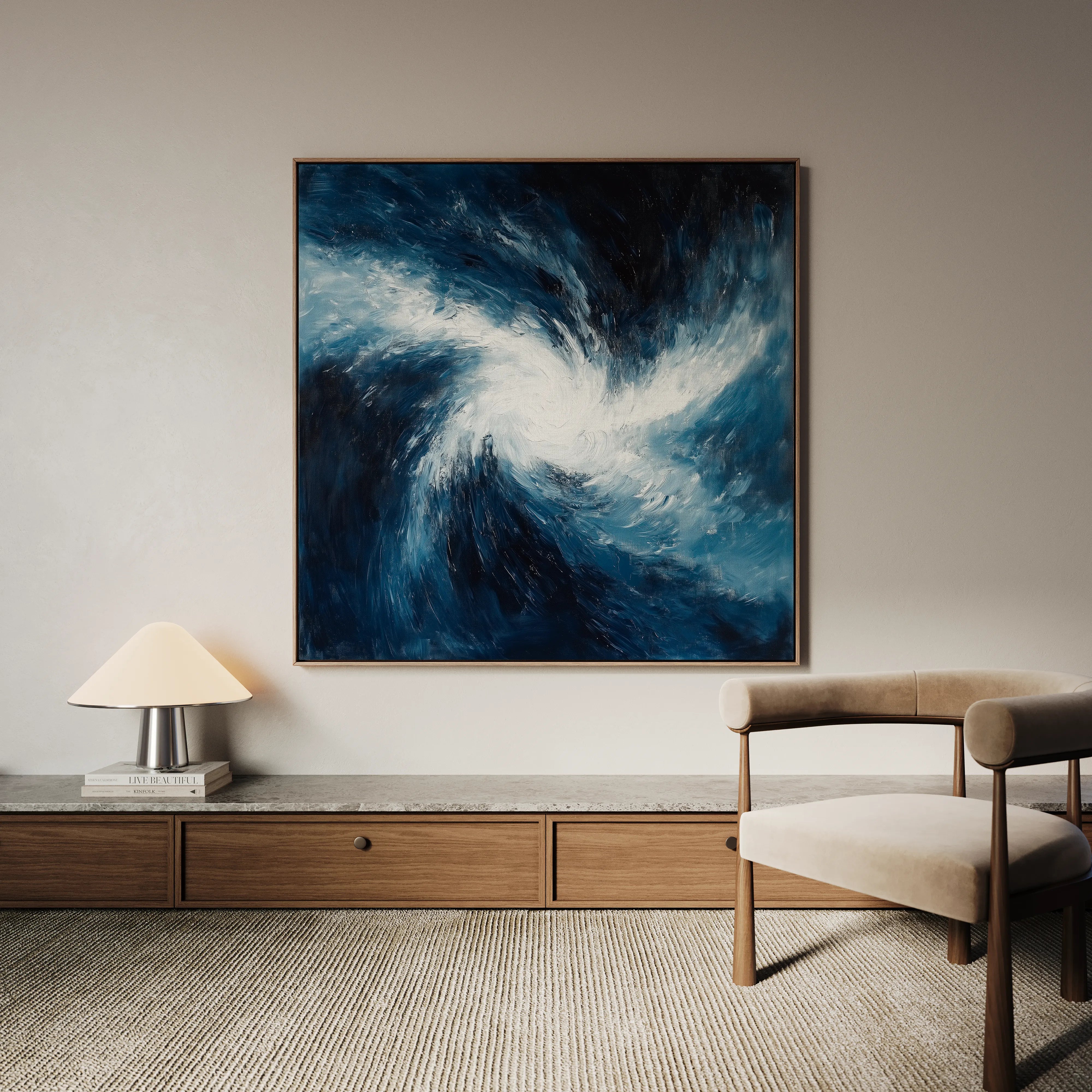 Abstract 1006 Canvas Art 60 x 60 cm / Black
