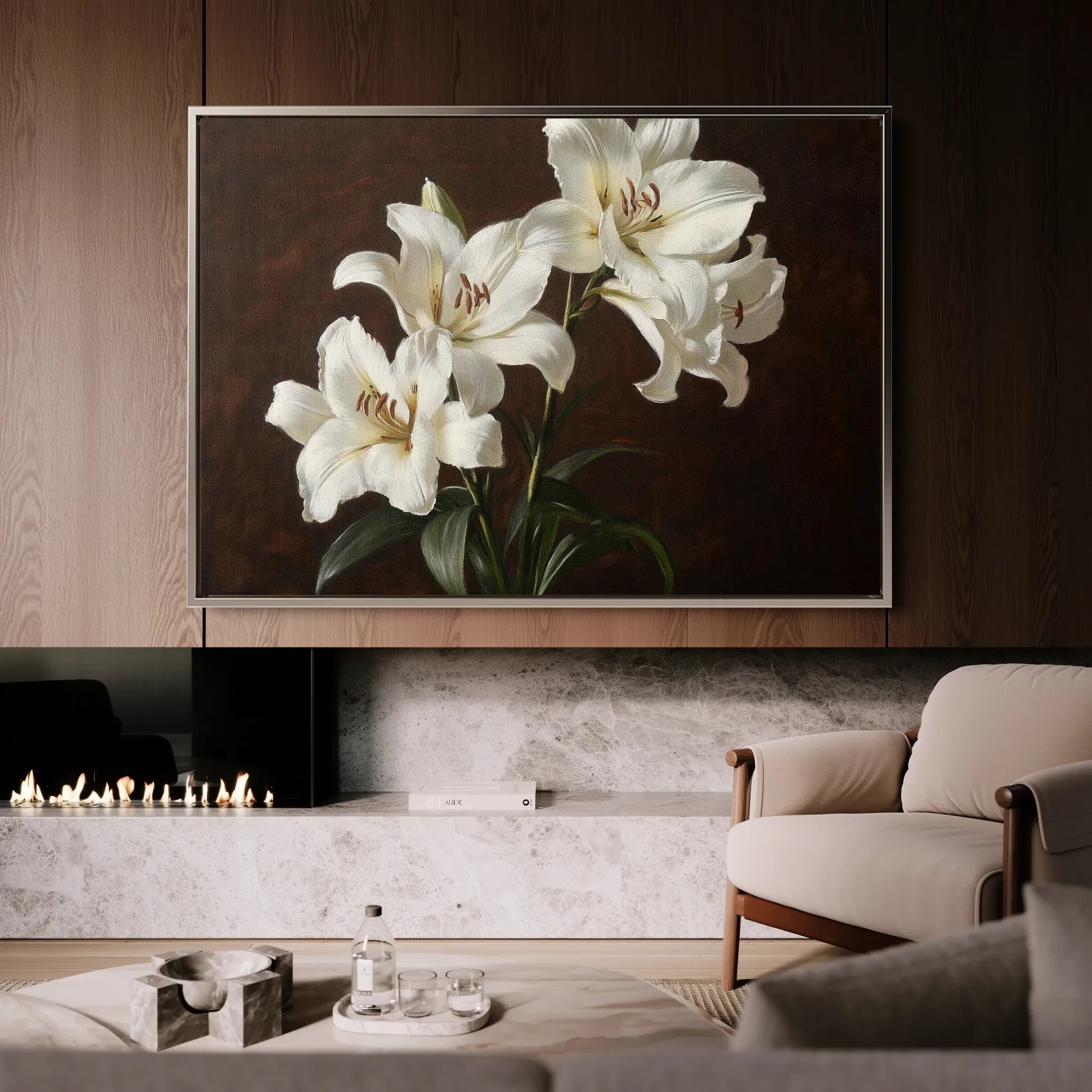 Floral 1006 Canvas Art 60 x 40 cm / Black