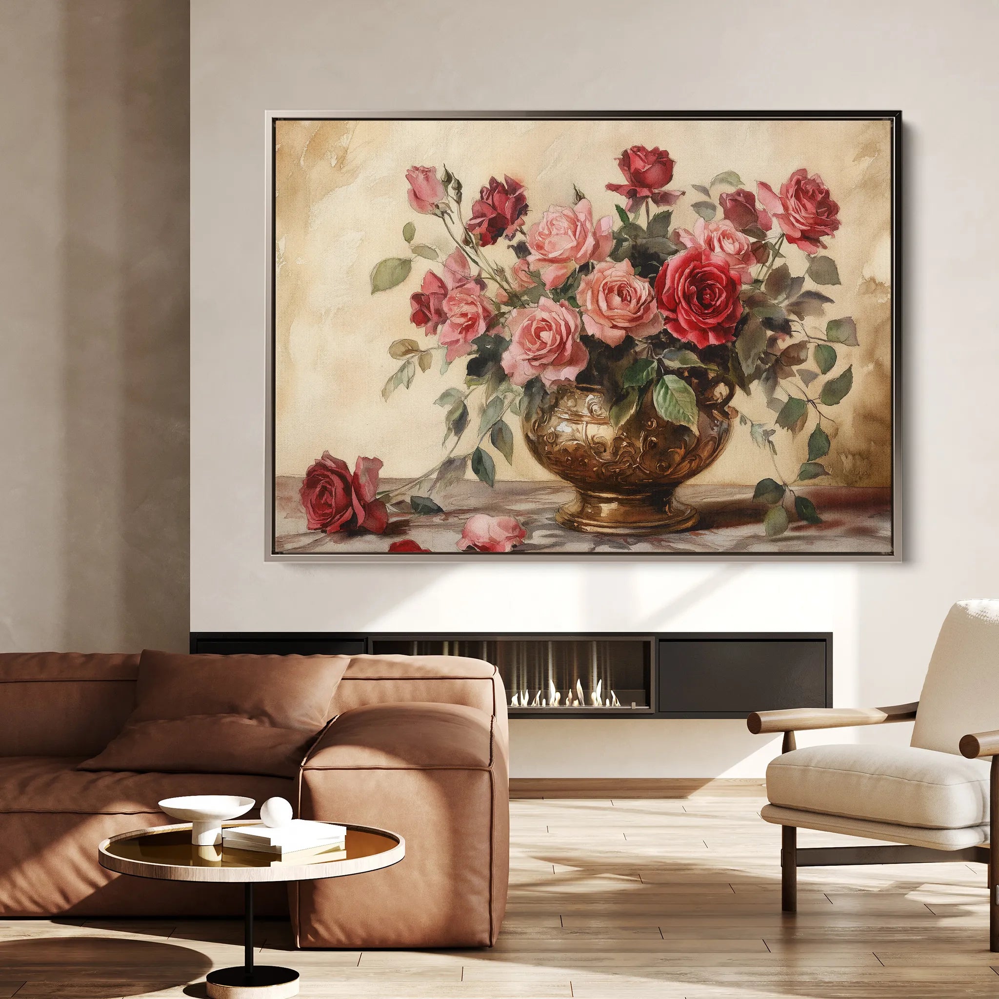 Floral 1007 Canvas Art 60 x 40 cm / Black