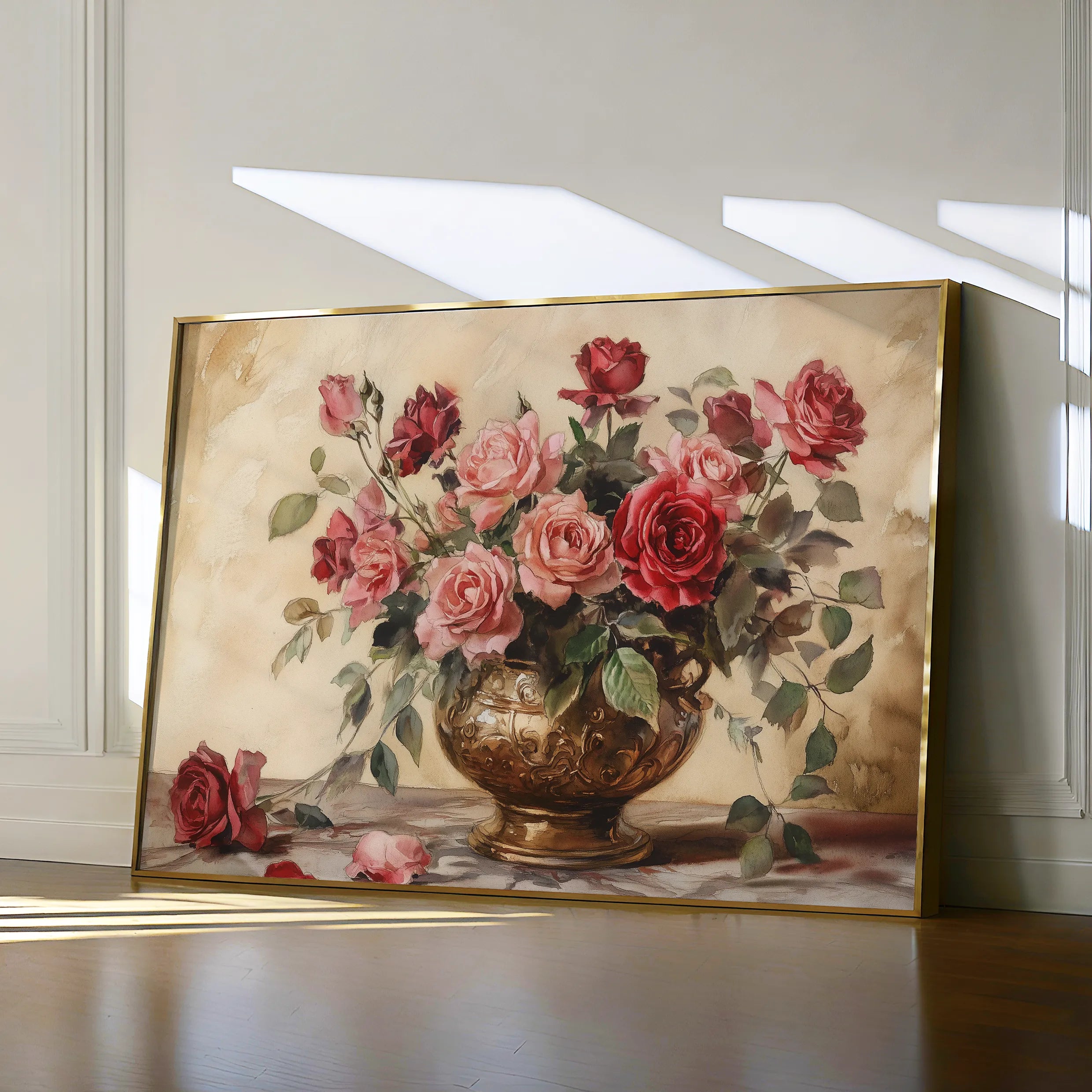 Floral 1007 Canvas Art 60 x 40 cm / Black