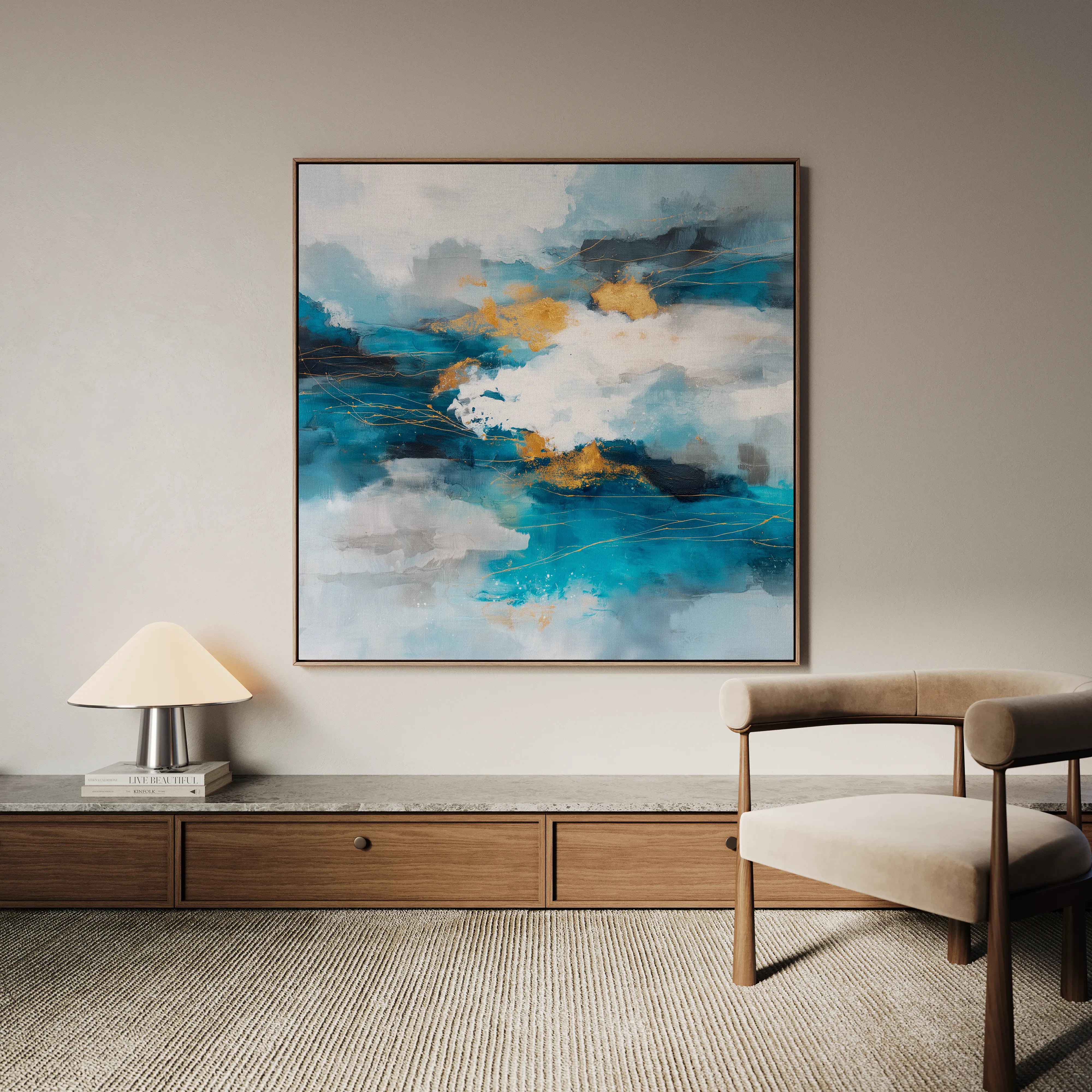 Abstract 1008 Canvas Art 60 x 60 cm / Black