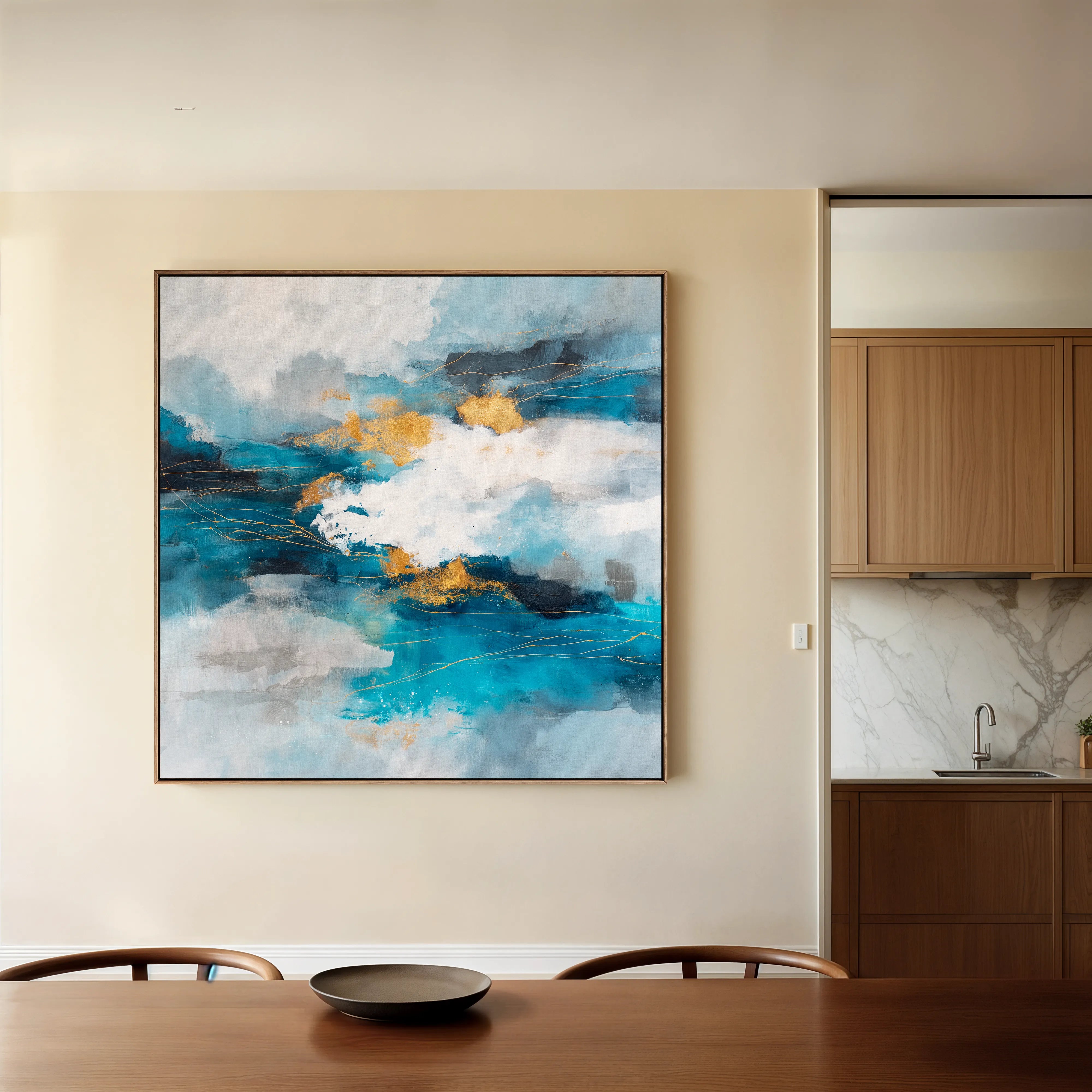 Abstract 1008 Canvas Art 60 x 60 cm / Black