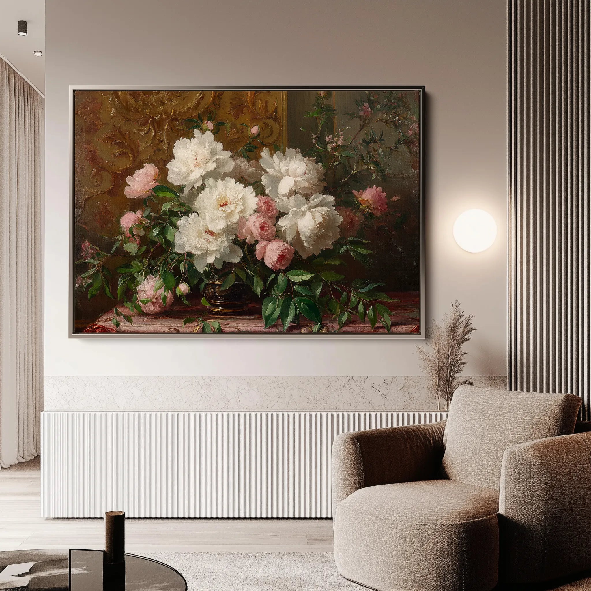 Floral 1008 Canvas Art 60 x 40 cm / Black