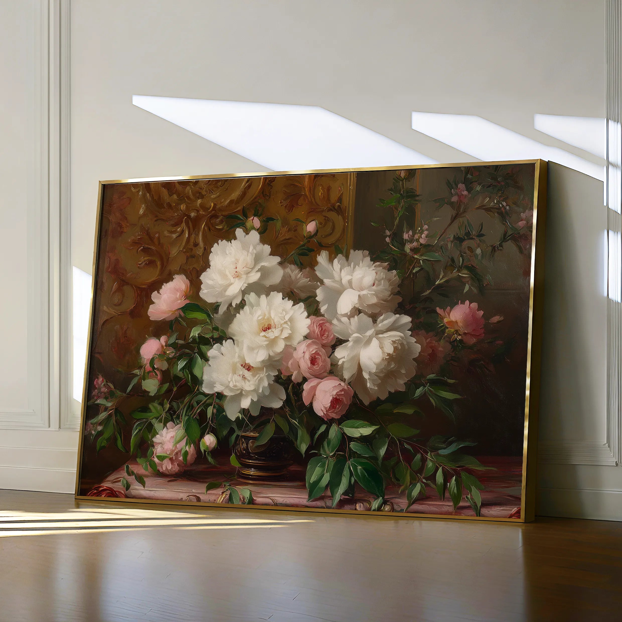 Floral 1008 Canvas Art 60 x 40 cm / Black