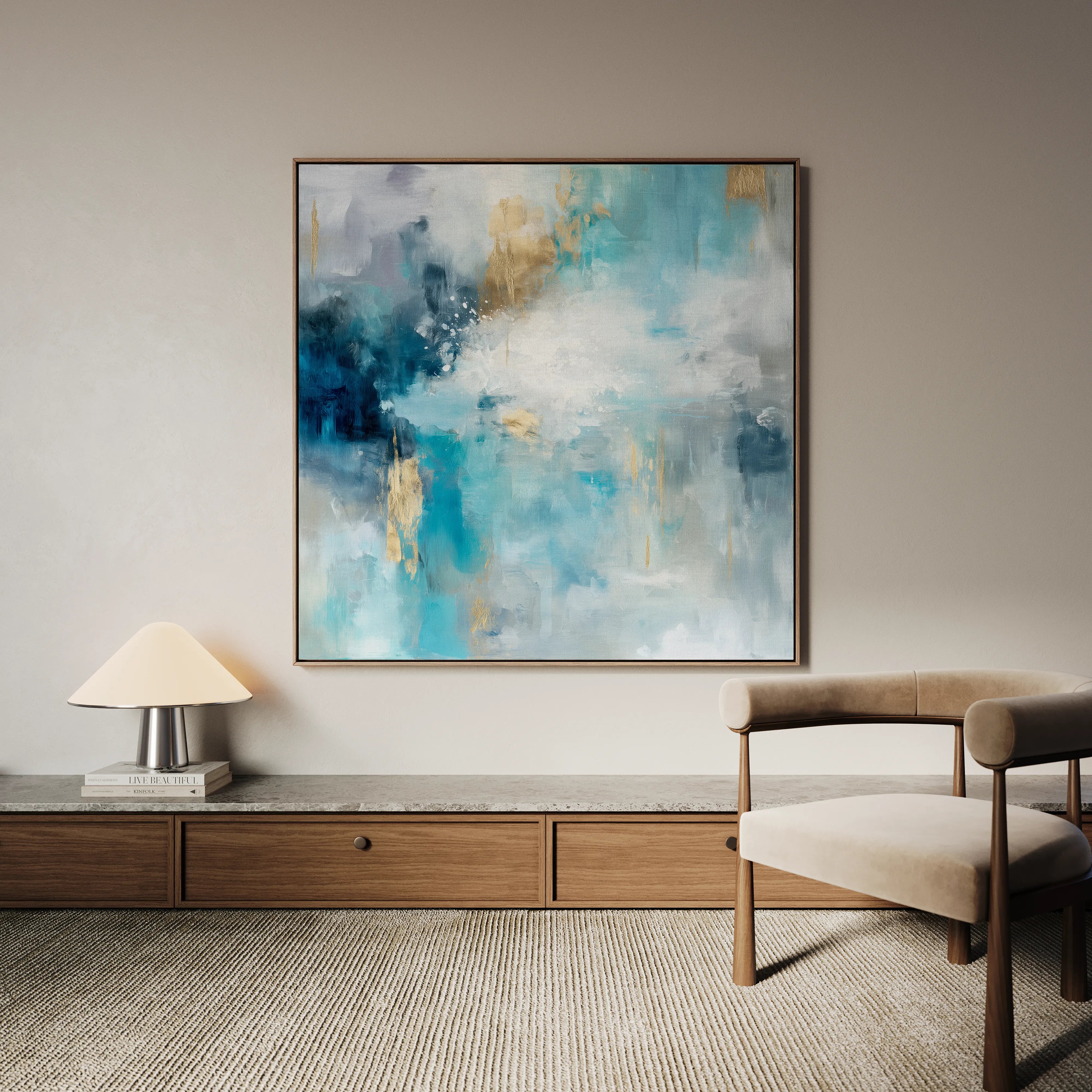 Abstract 1009 Canvas Art 60 x 60 cm / Black