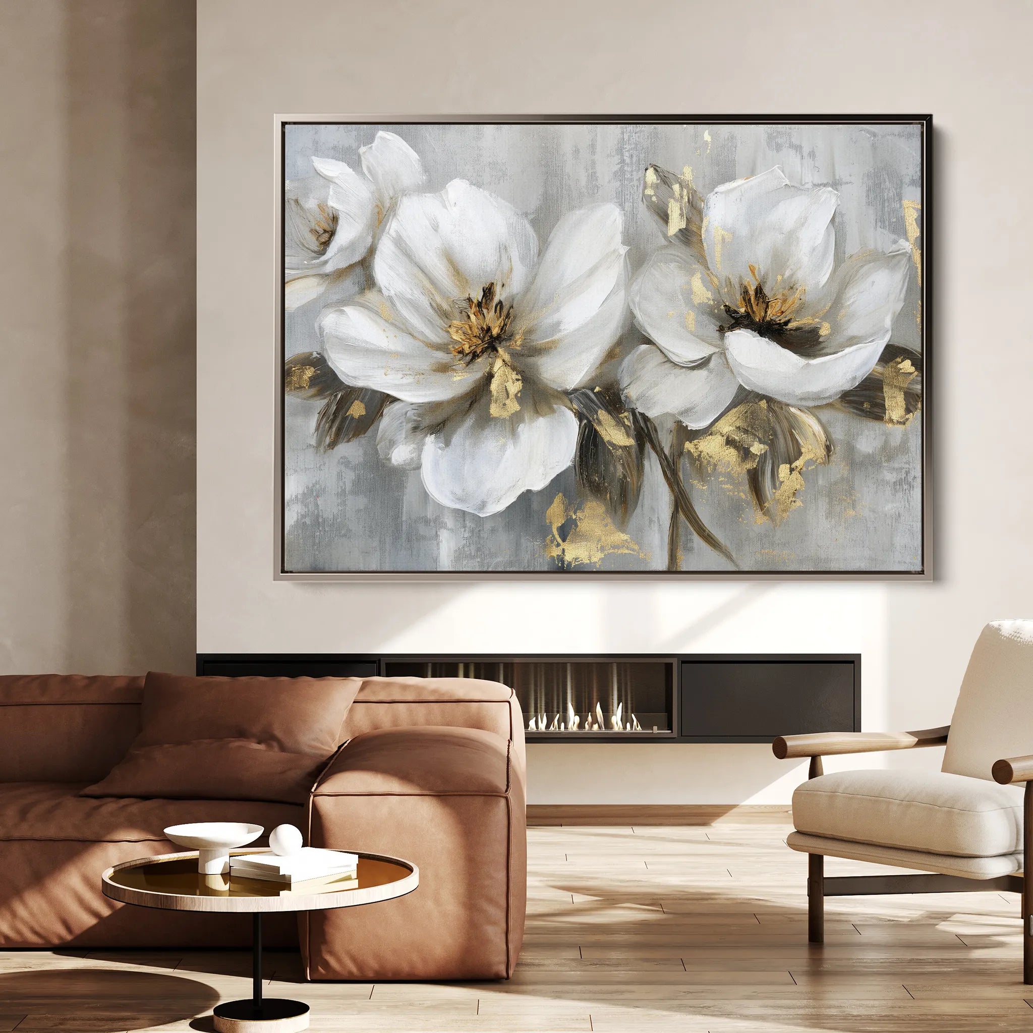 Floral 101 Canvas Art 60 x 40 cm / Black