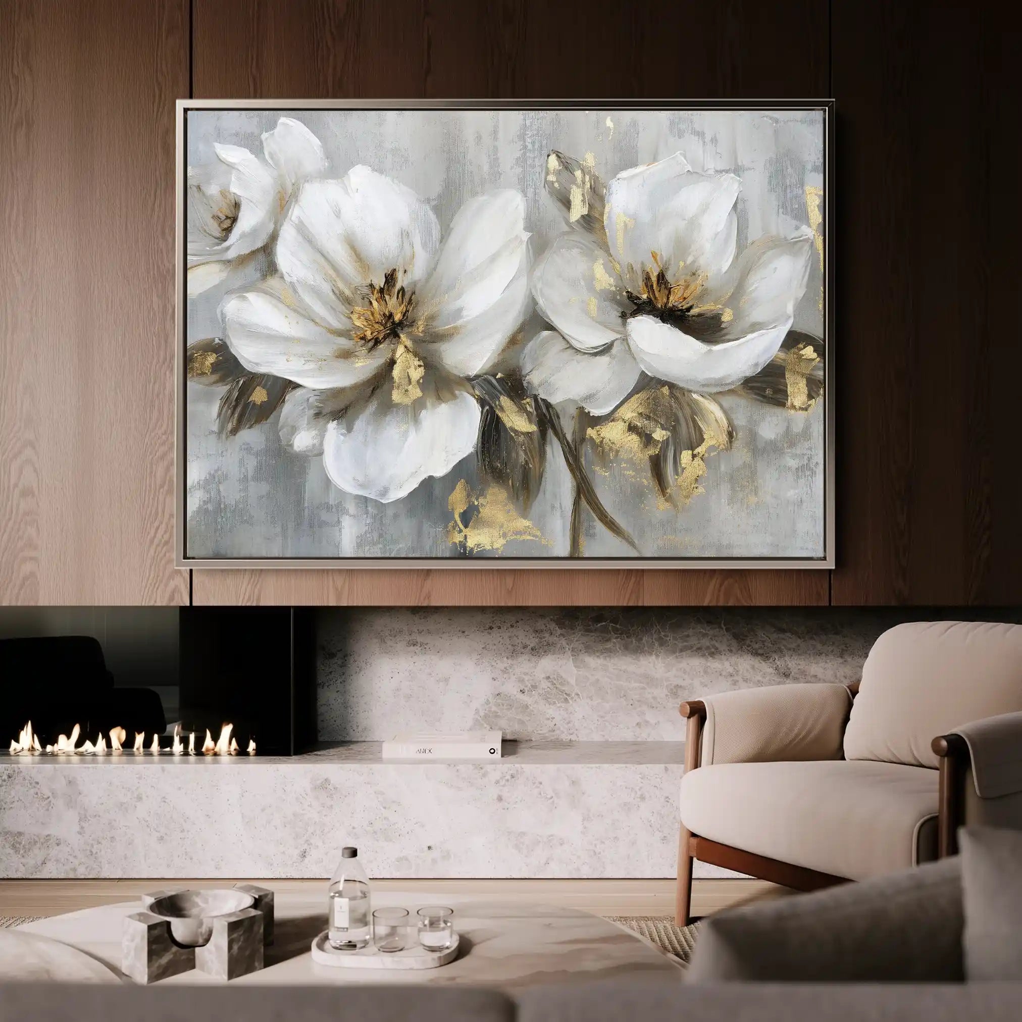 Floral 101 Canvas Art 60 x 40 cm / Black