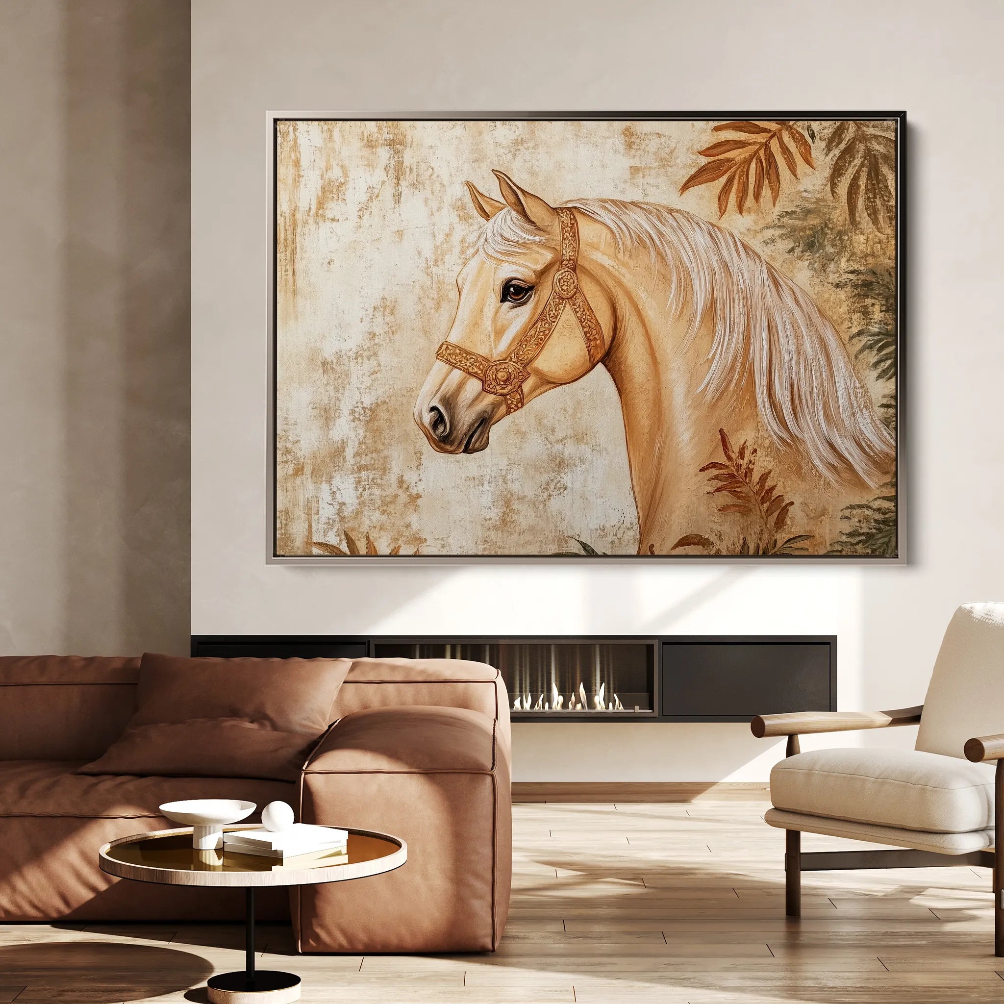 Horses 101 Canvas Art 60 x 40 cm / Black