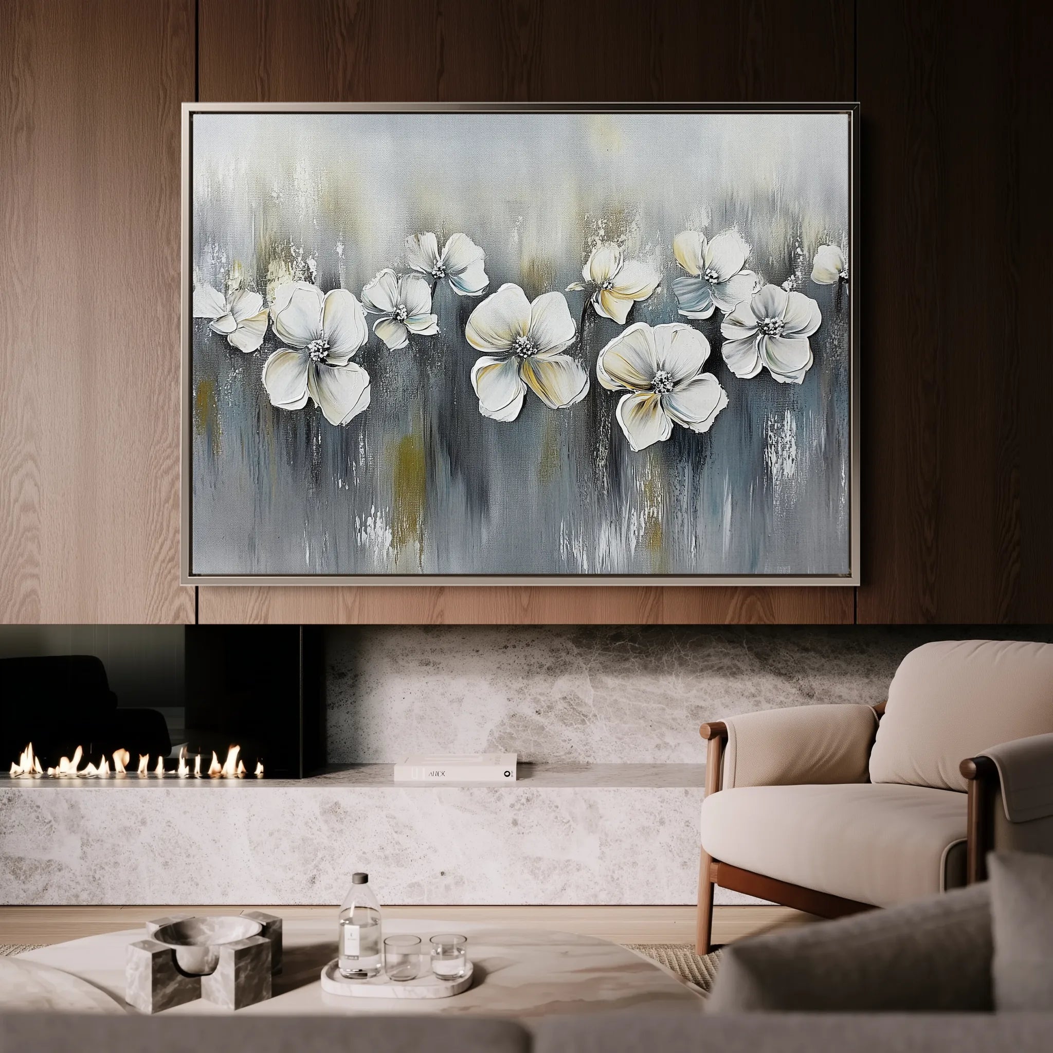 Floral 1011 Canvas Art 60 x 40 cm / Black