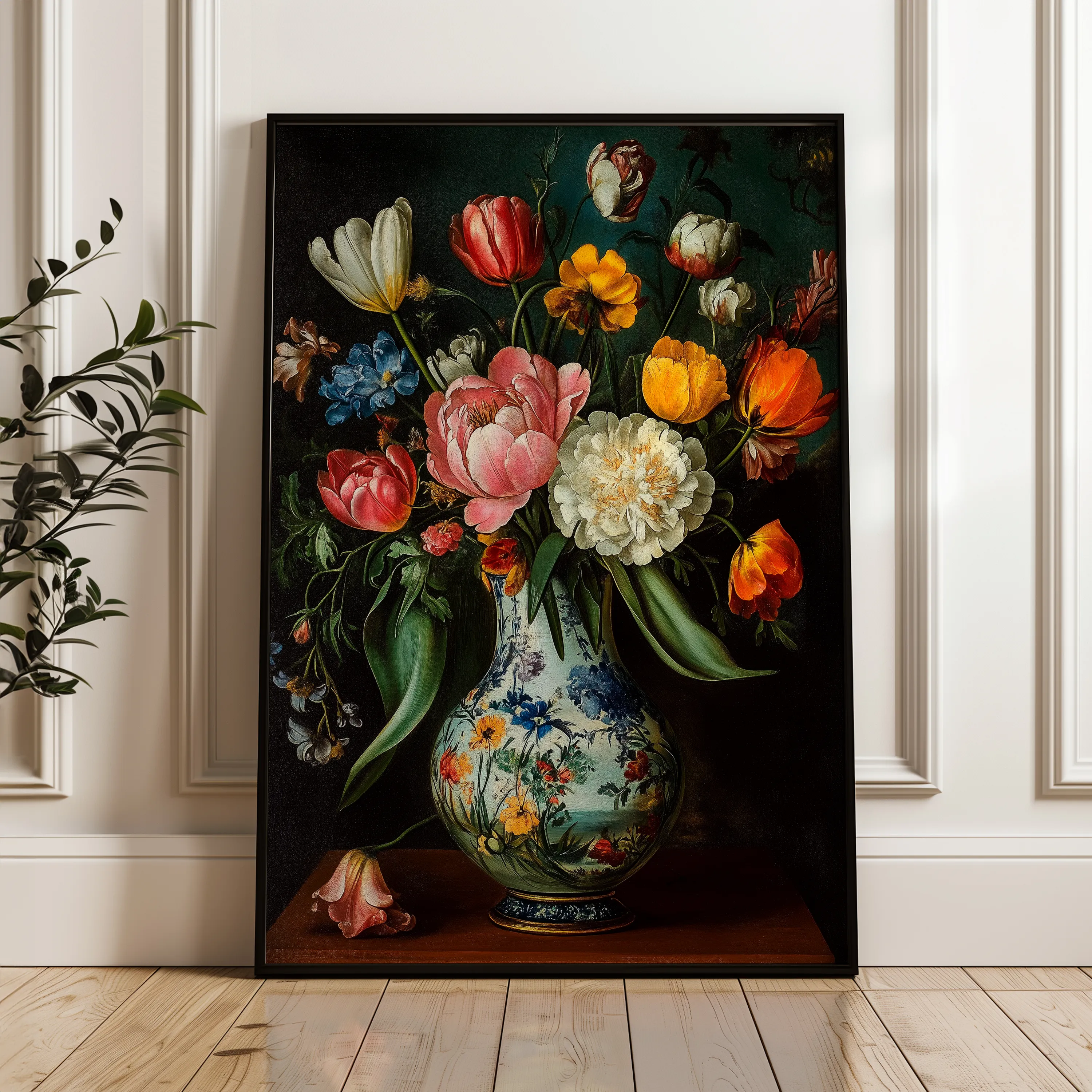 Floral 1012 Canvas Art 60 x 40 cm / Black