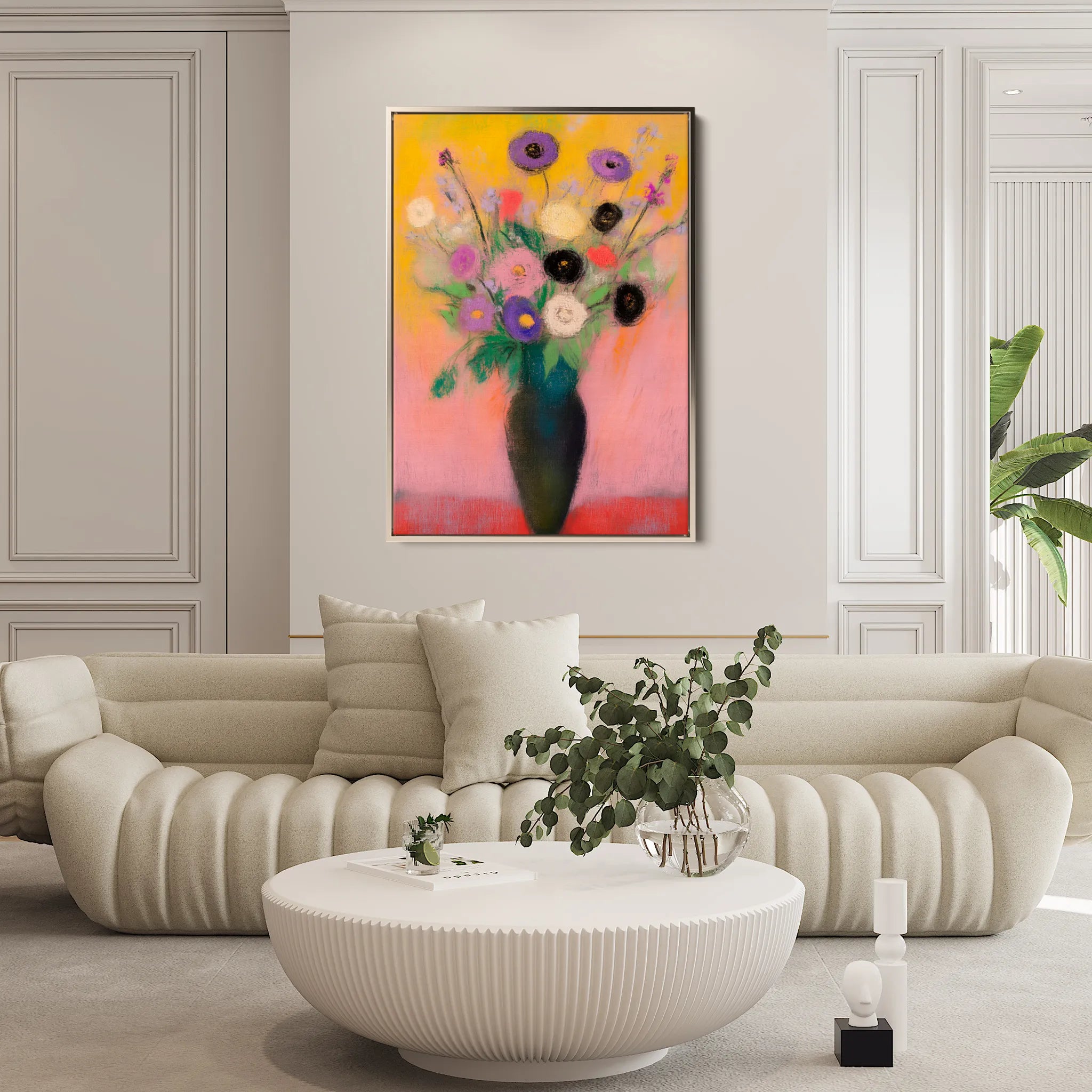 Floral 1013 Canvas Art 60 x 40 cm / Black