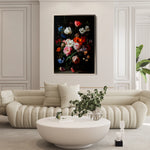 Floral 1014 Canvas Art 60 x 40 cm / Black
