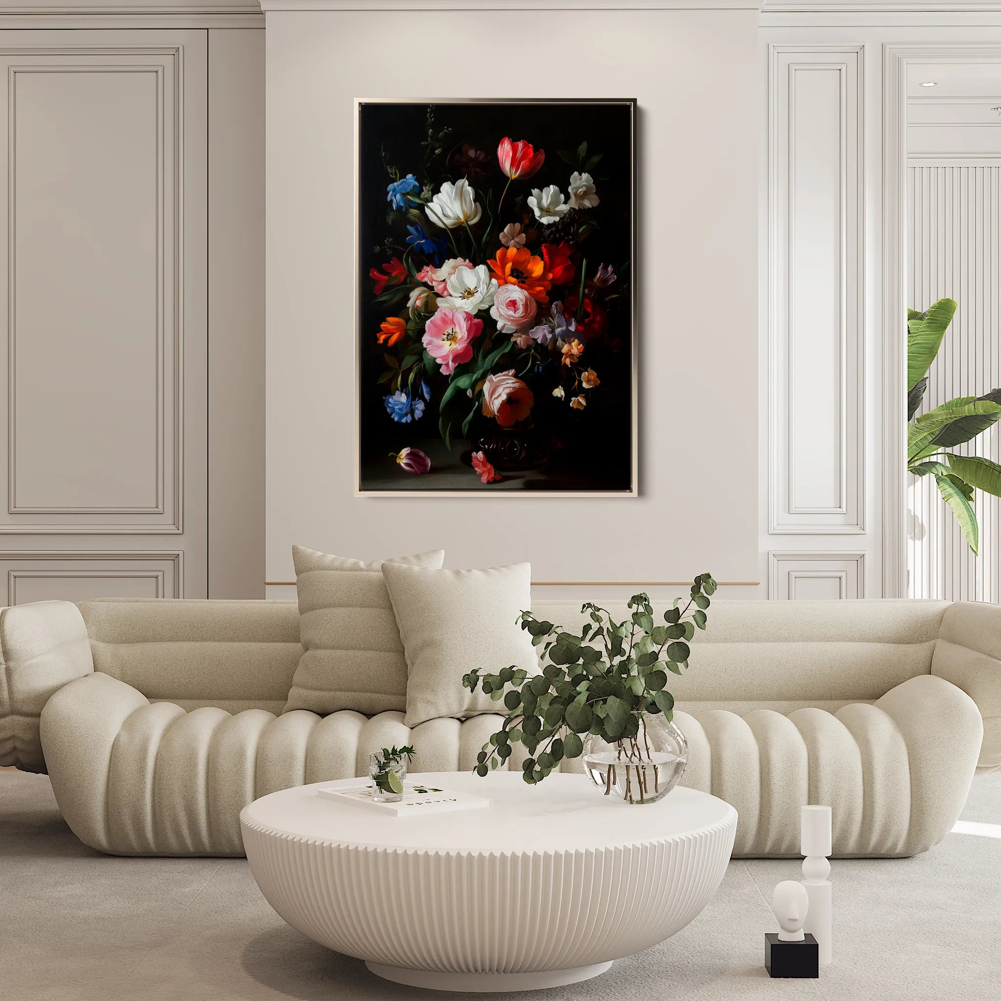 Floral 1014 Canvas Art 60 x 40 cm / Black