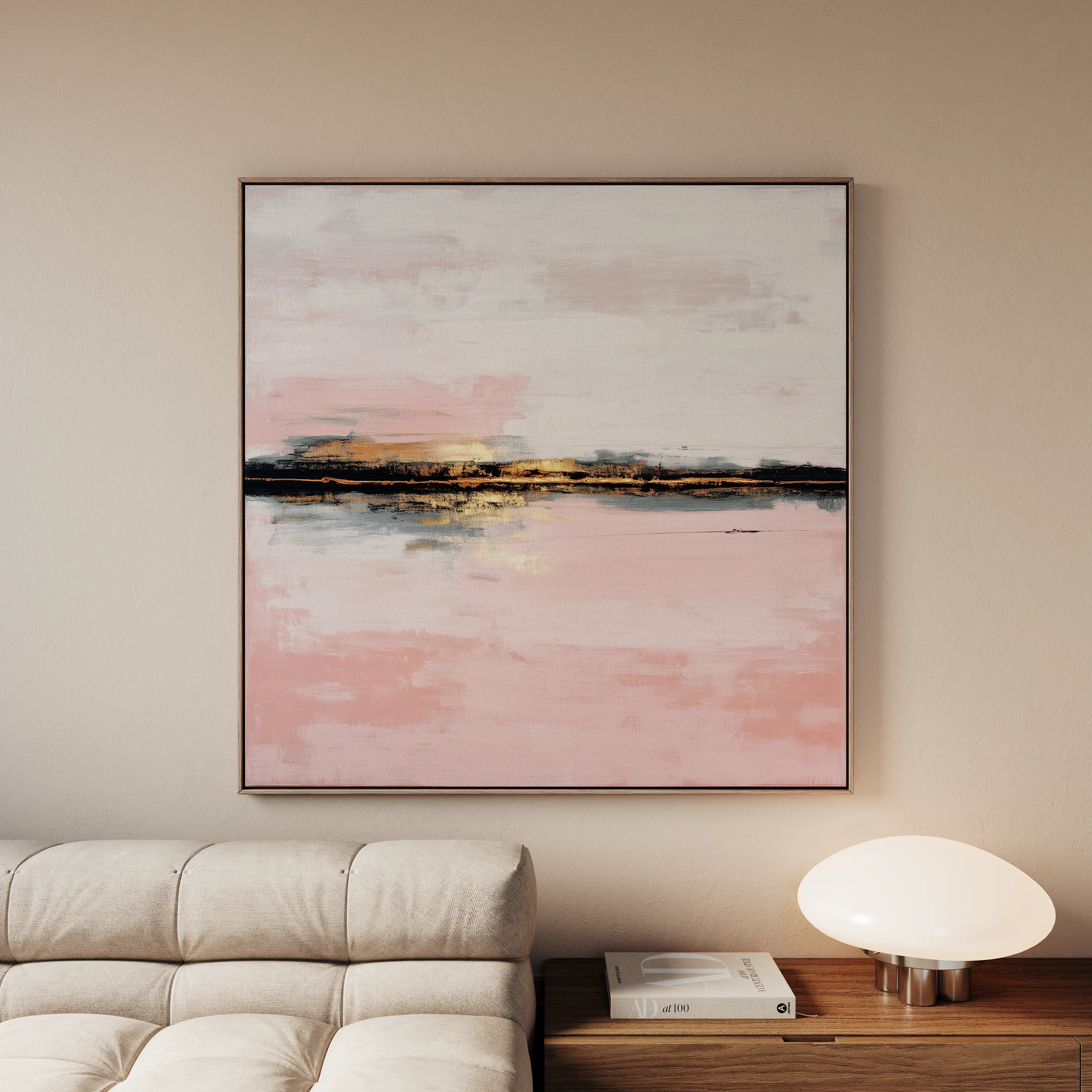Abstract 1015 Canvas Art 60 x 60 cm / Black