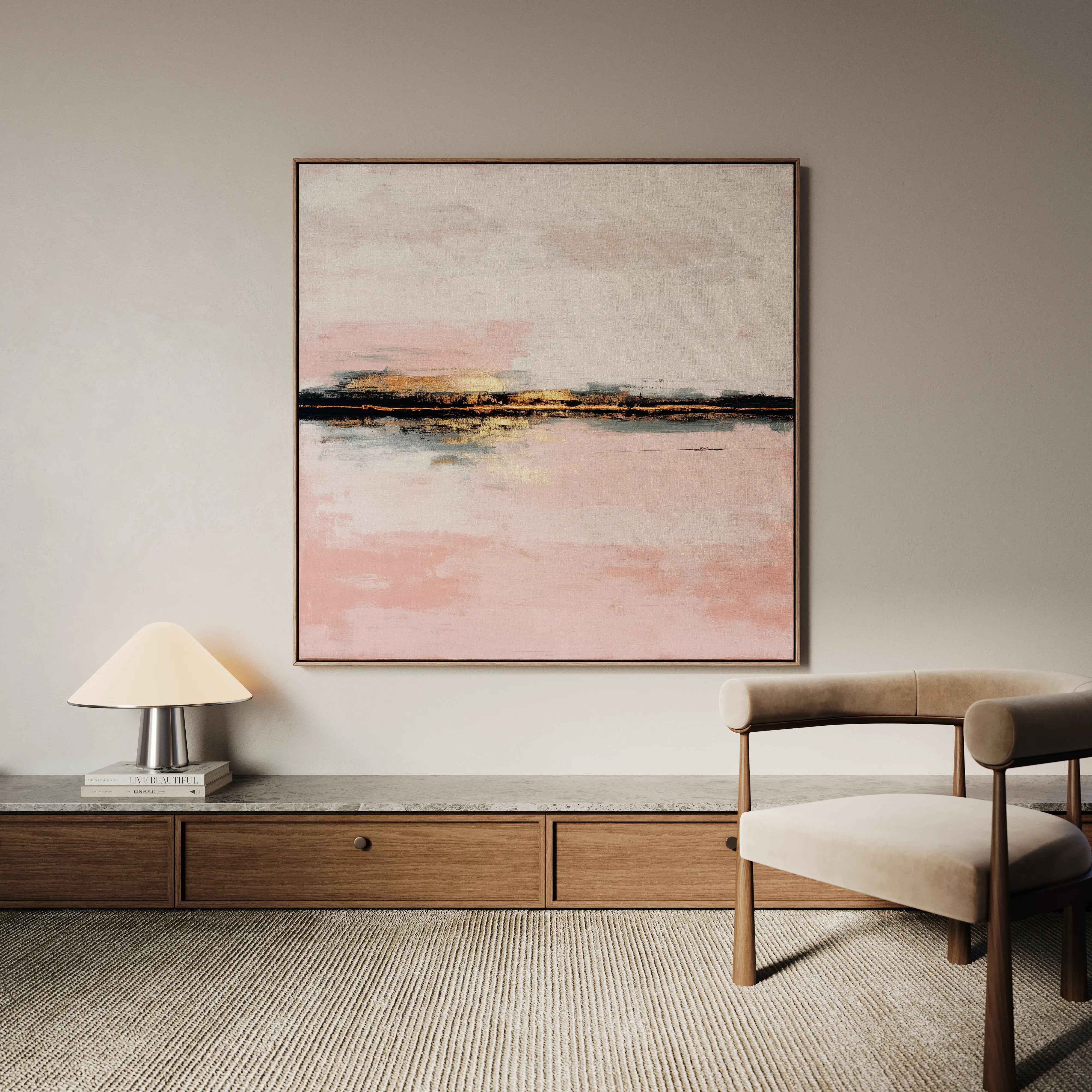 Abstract 1015 Canvas Art 60 x 60 cm / Black
