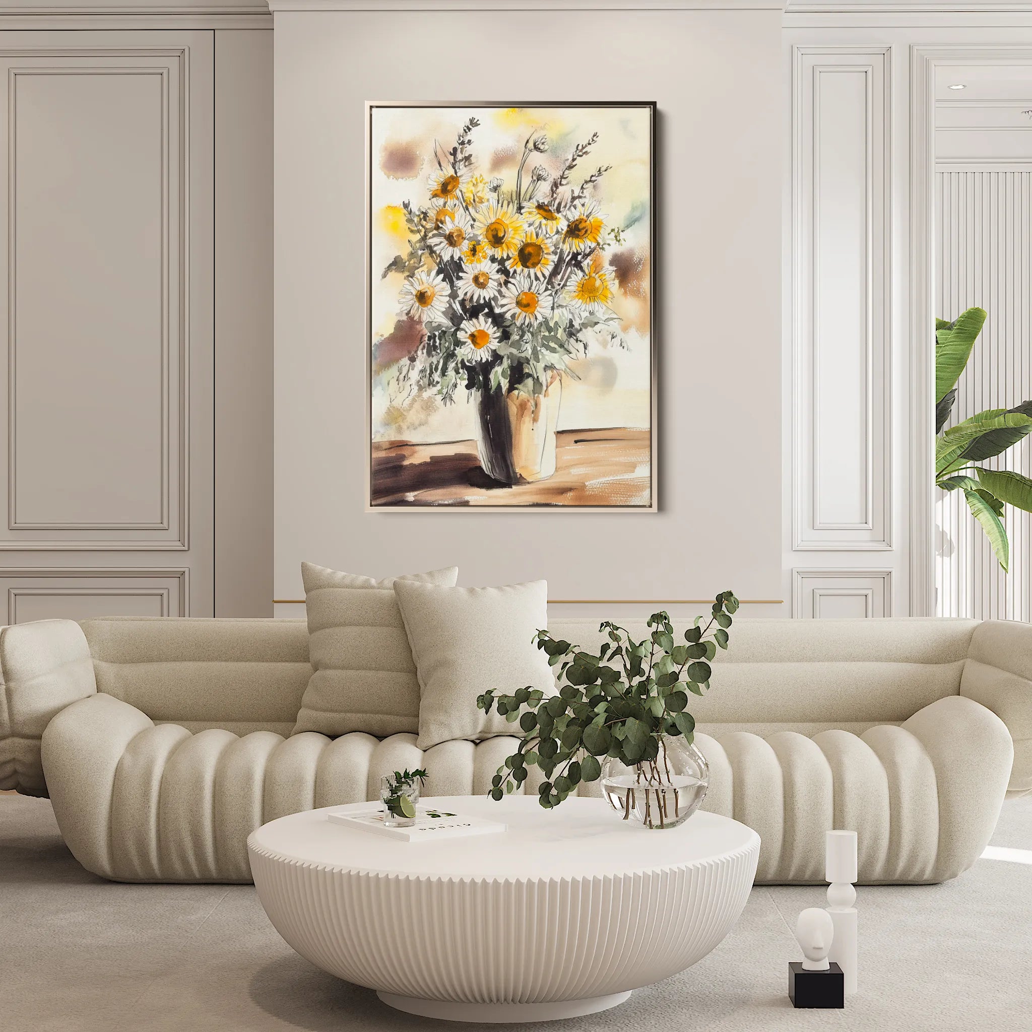 Floral 1015 Canvas Art 60 x 40 cm / Black