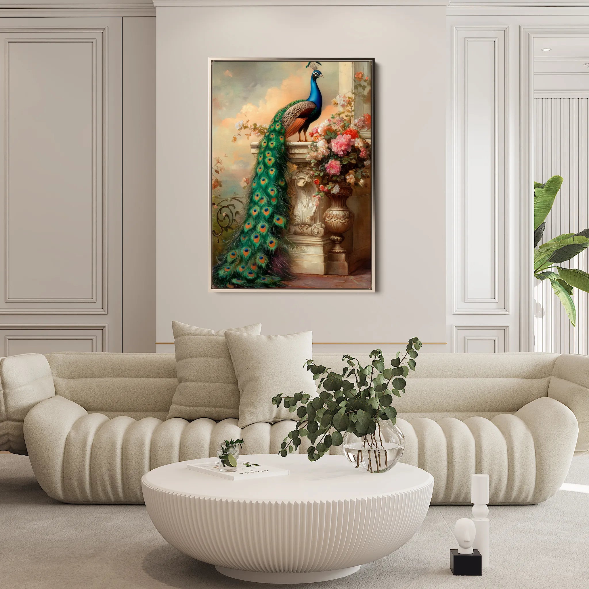 Floral 1017 Canvas Art 60 x 40 cm / Black