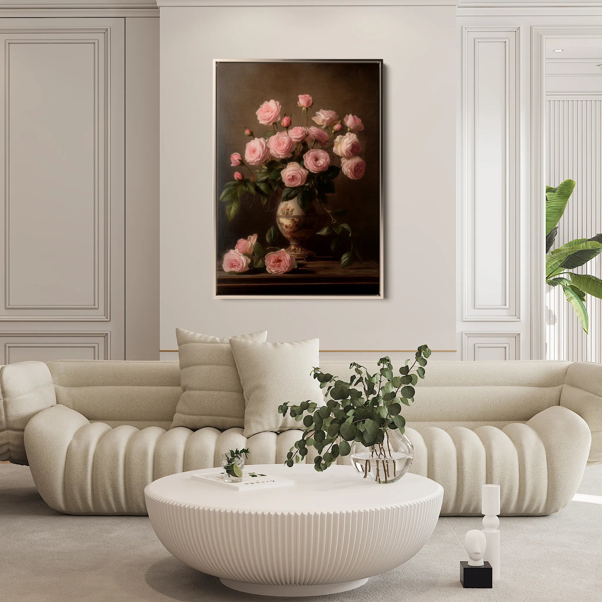 Floral 1018 Canvas Art 60 x 40 cm / Black