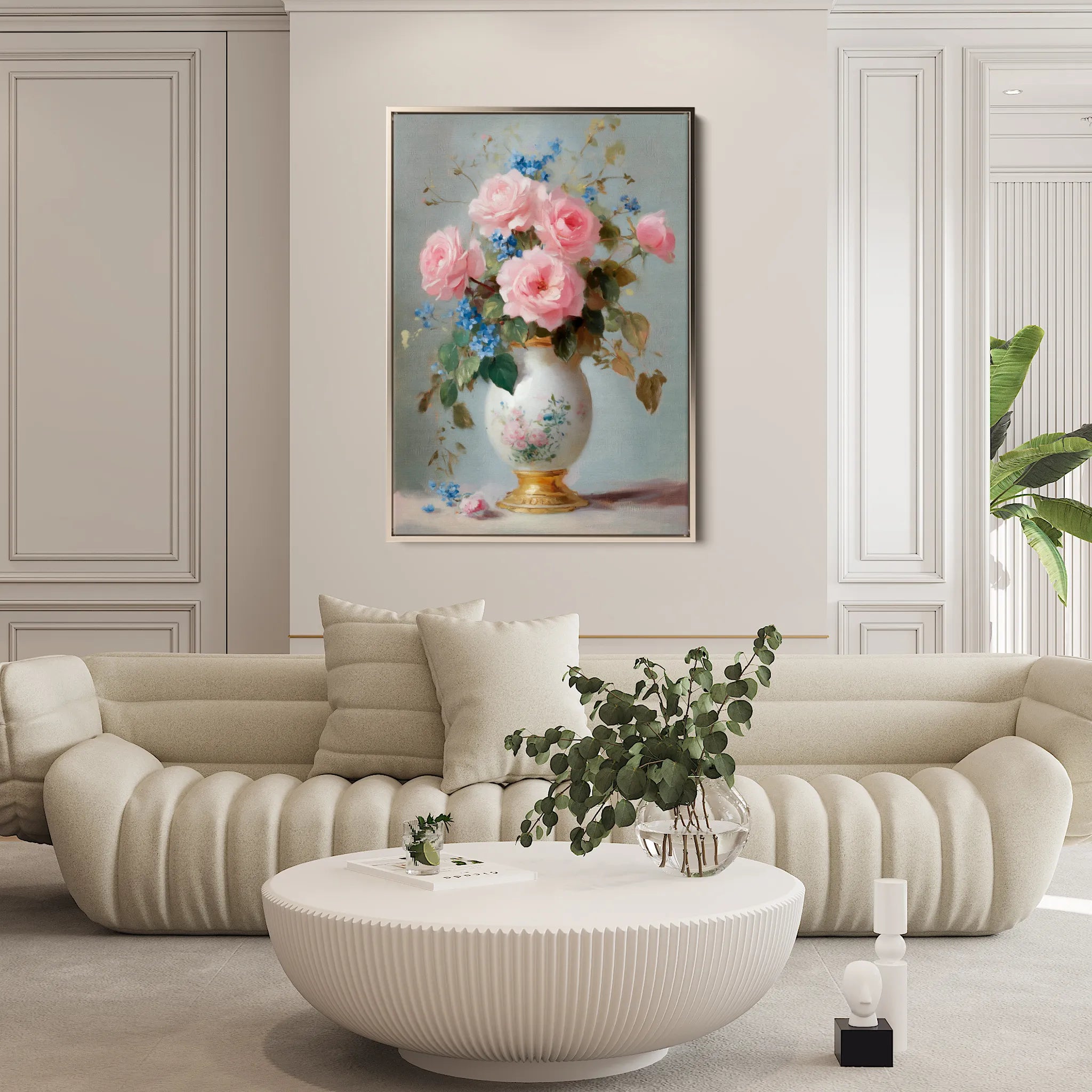 Floral 1019 Canvas Art 60 x 40 cm / Black