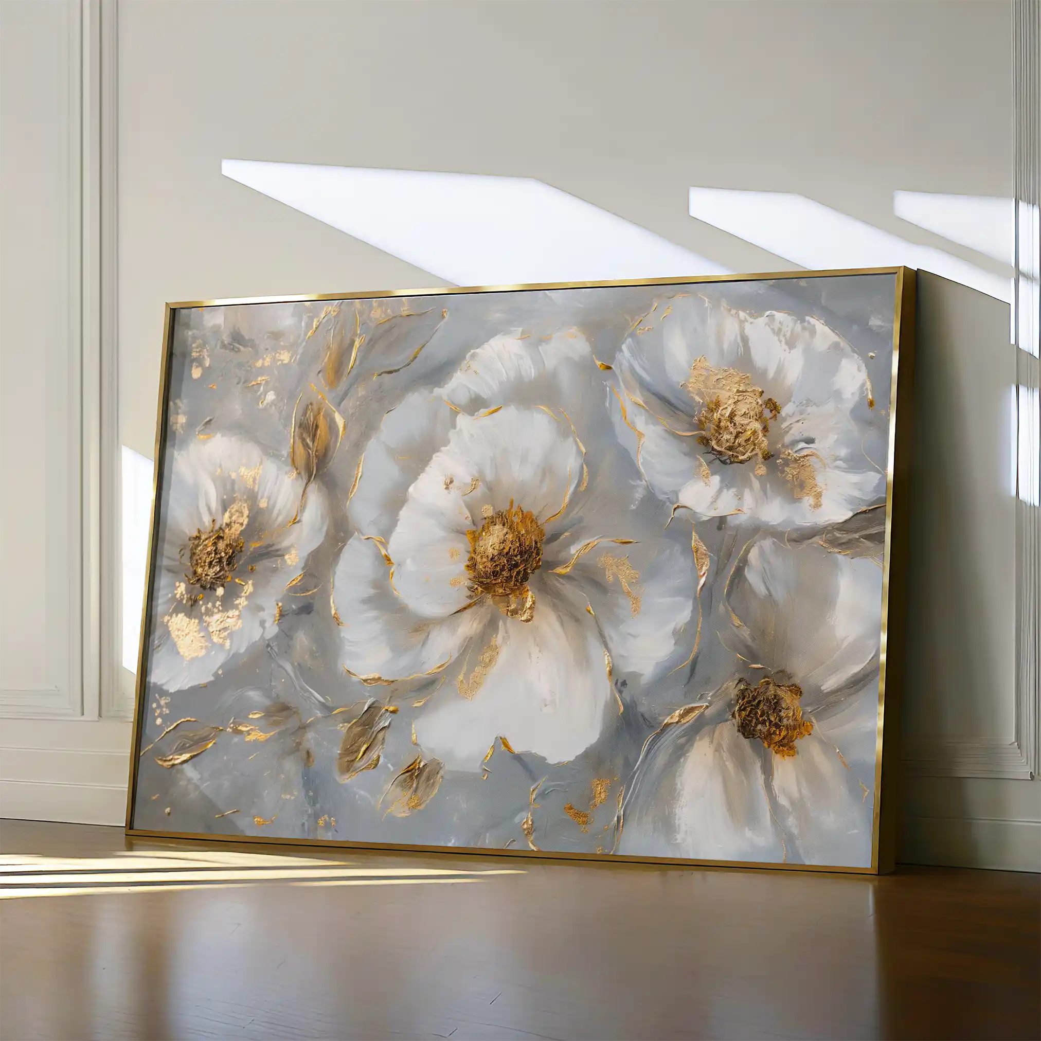Floral 102 Canvas Art 60 x 40 cm / Black