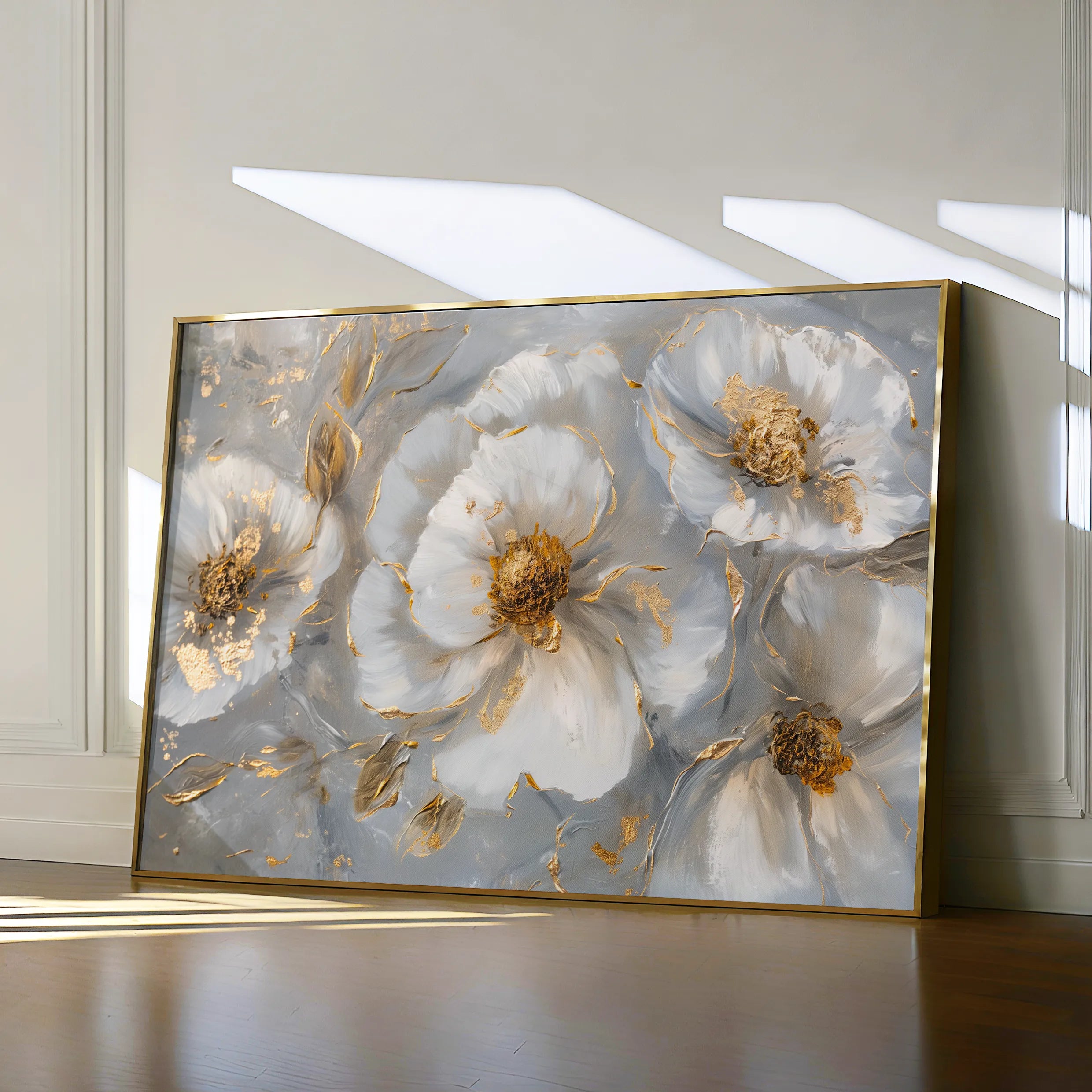 Floral 102 Canvas Art 60 x 40 cm / Black