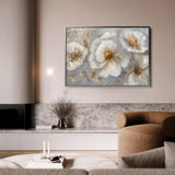 Floral 102 Canvas Art 60 x 40 cm / Black