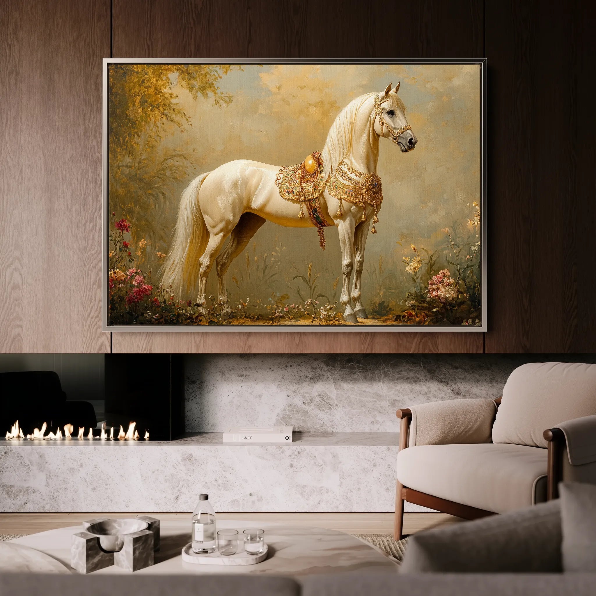 Horses 102 Canvas Art 60 x 40 cm / Black
