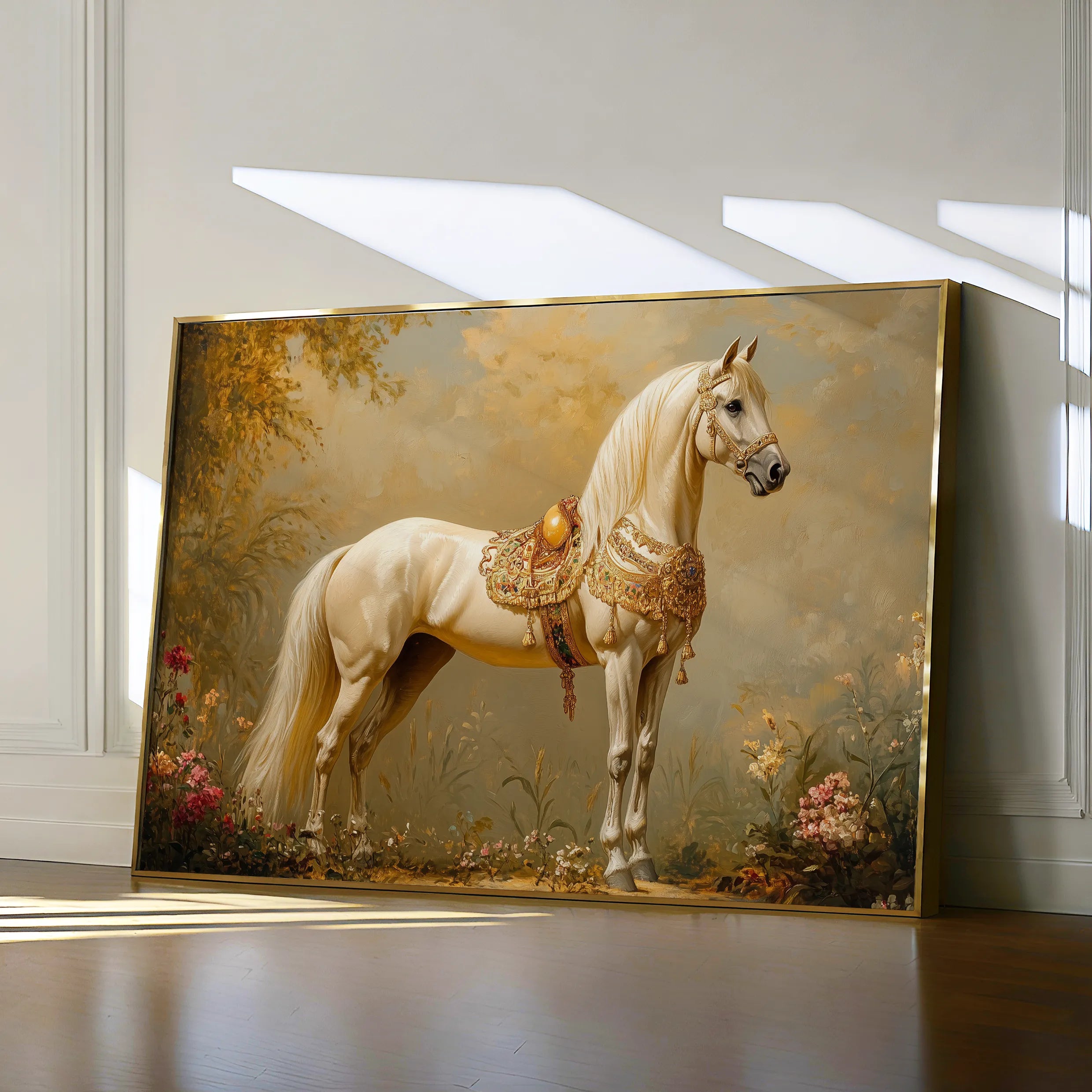 Horses 102 Canvas Art 60 x 40 cm / Black