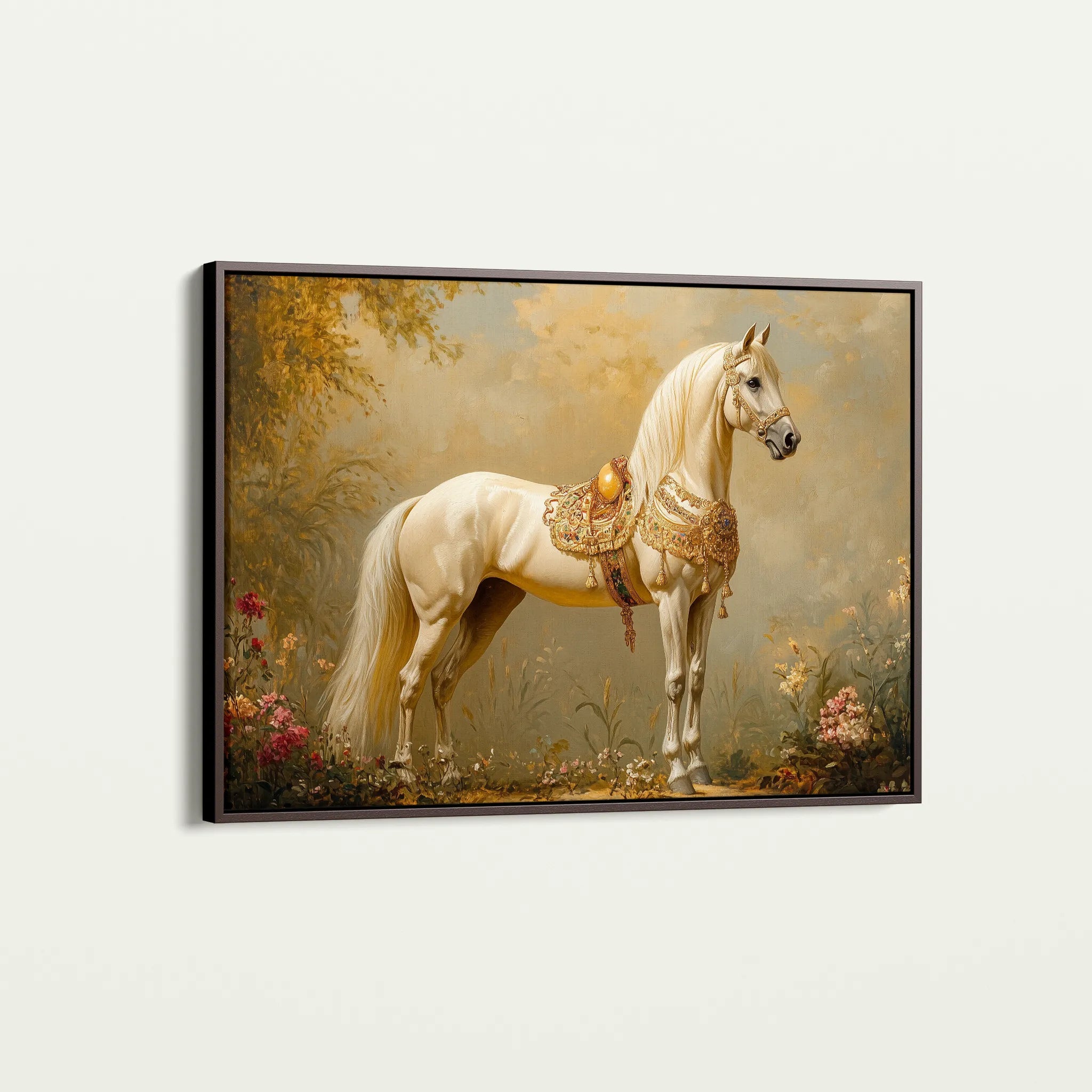 Horses 102 Canvas Art 60 x 40 cm / Black