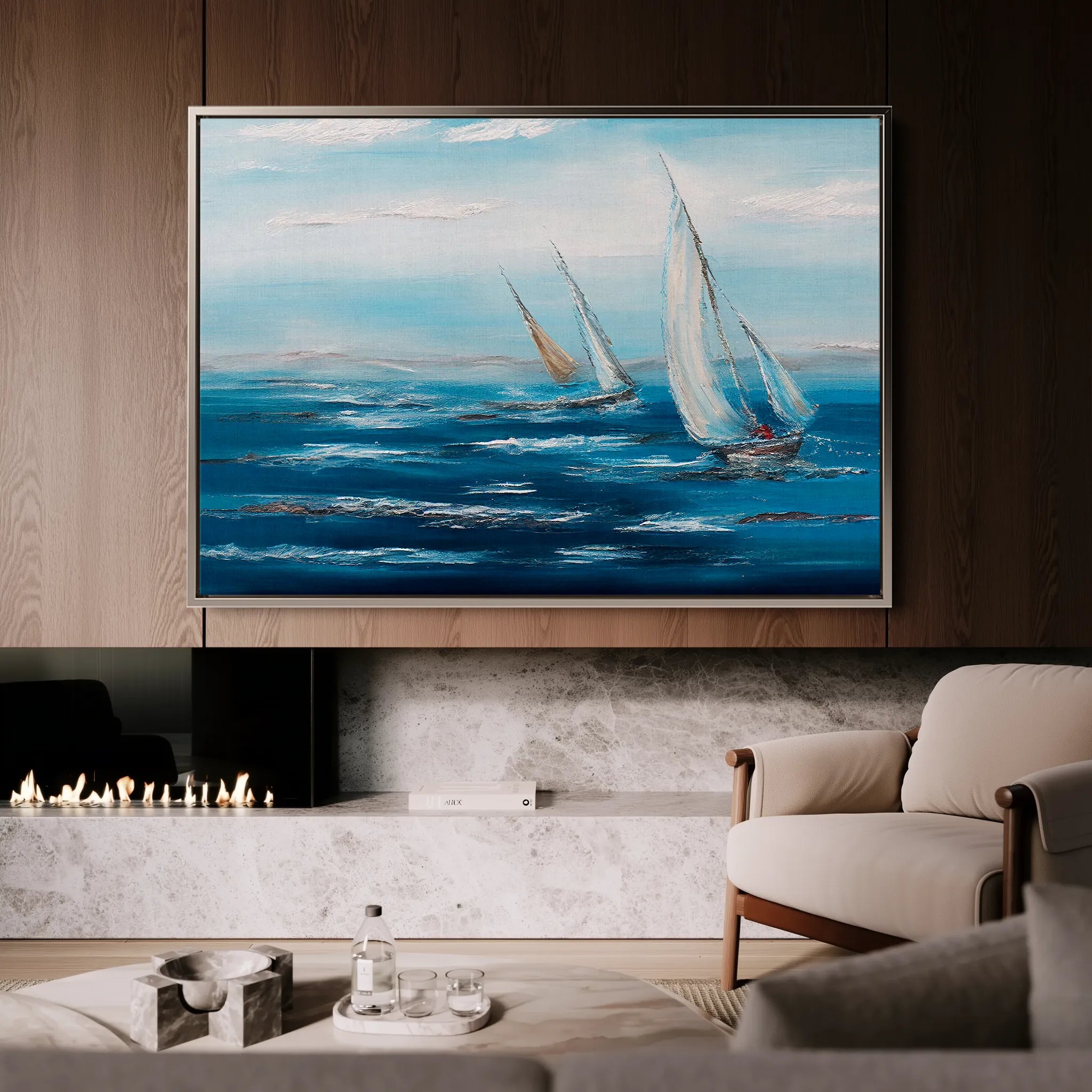 Landscape 102 Canvas Art 60 x 40 cm / Black