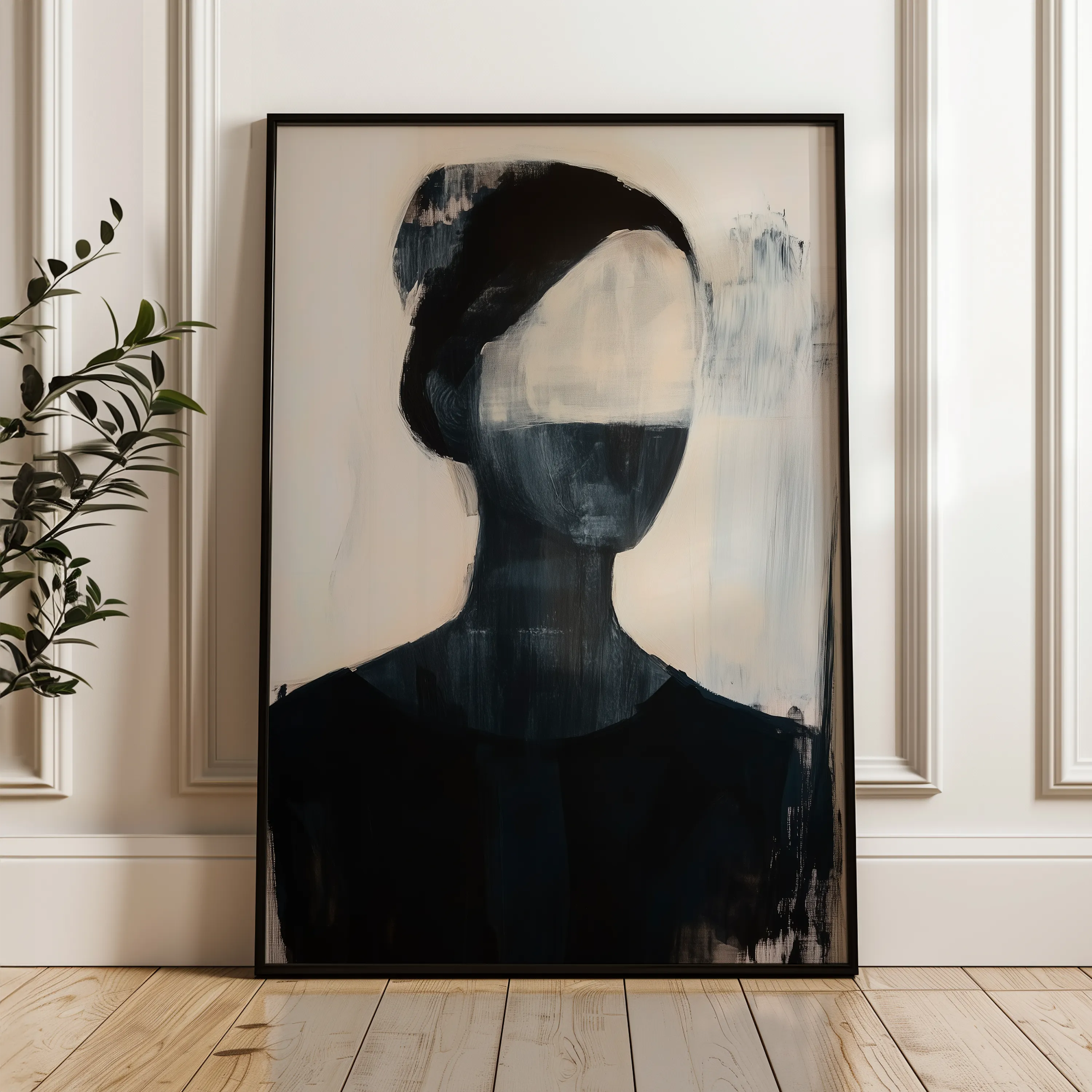 Portrait 102 Canvas Art 60 x 40 cm / Black
