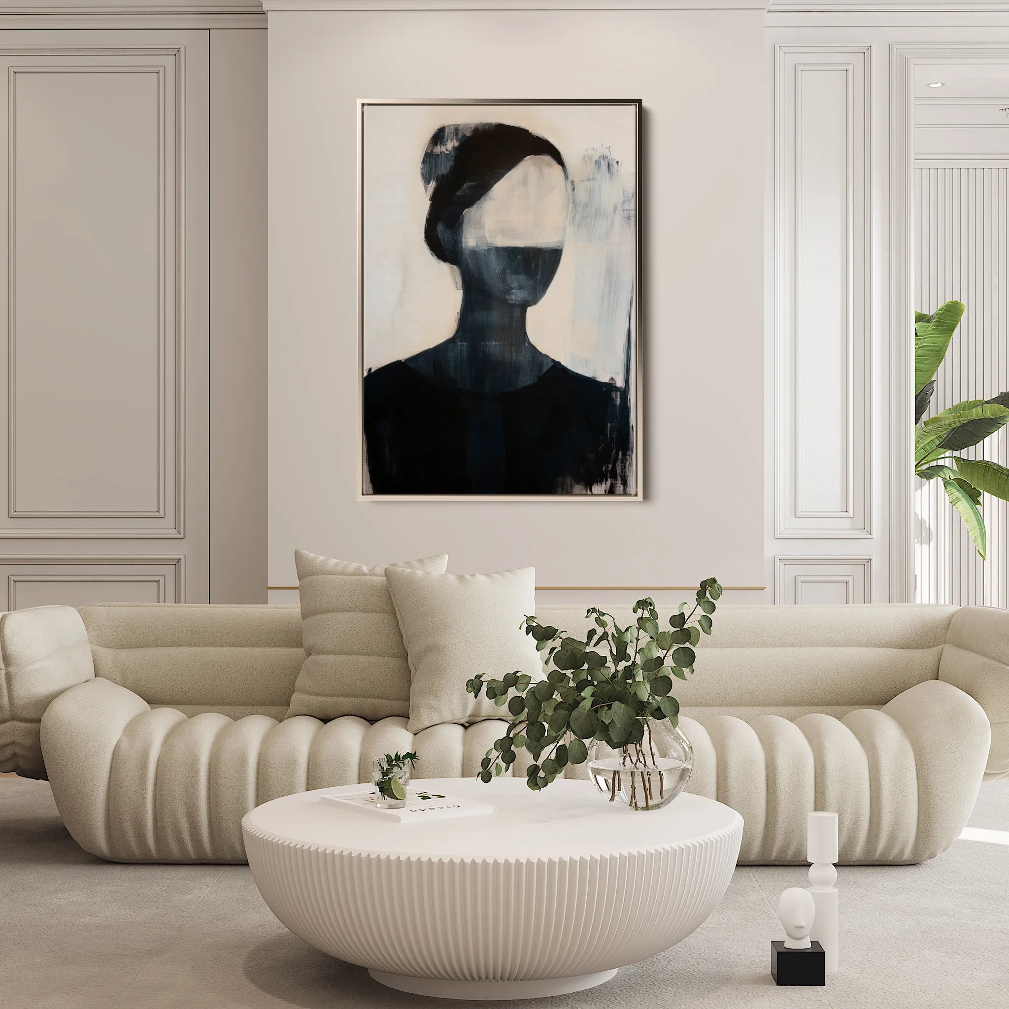 Portrait 102 Canvas Art 60 x 40 cm / Black