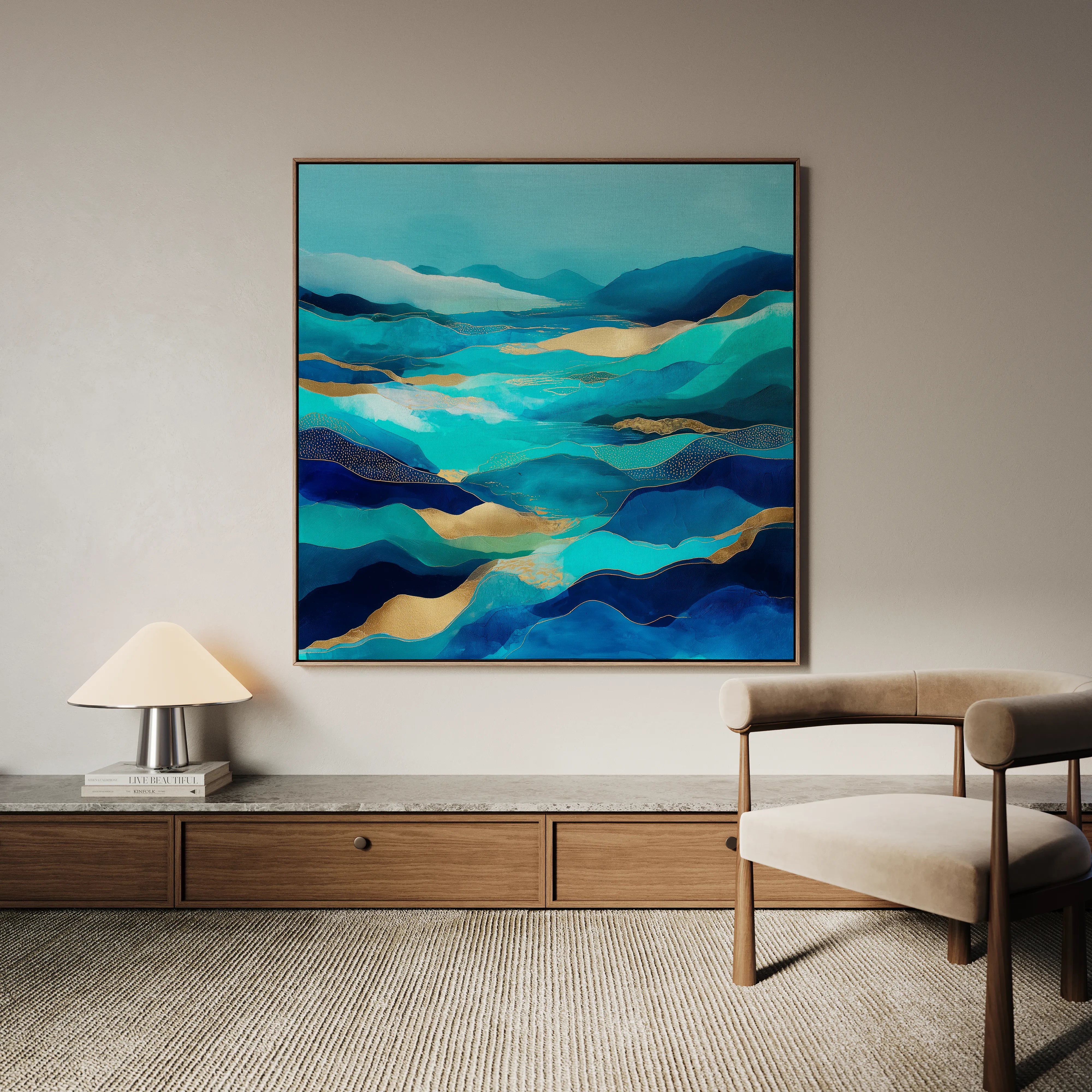 Abstract 1020 Canvas Art 60 x 60 cm / Black