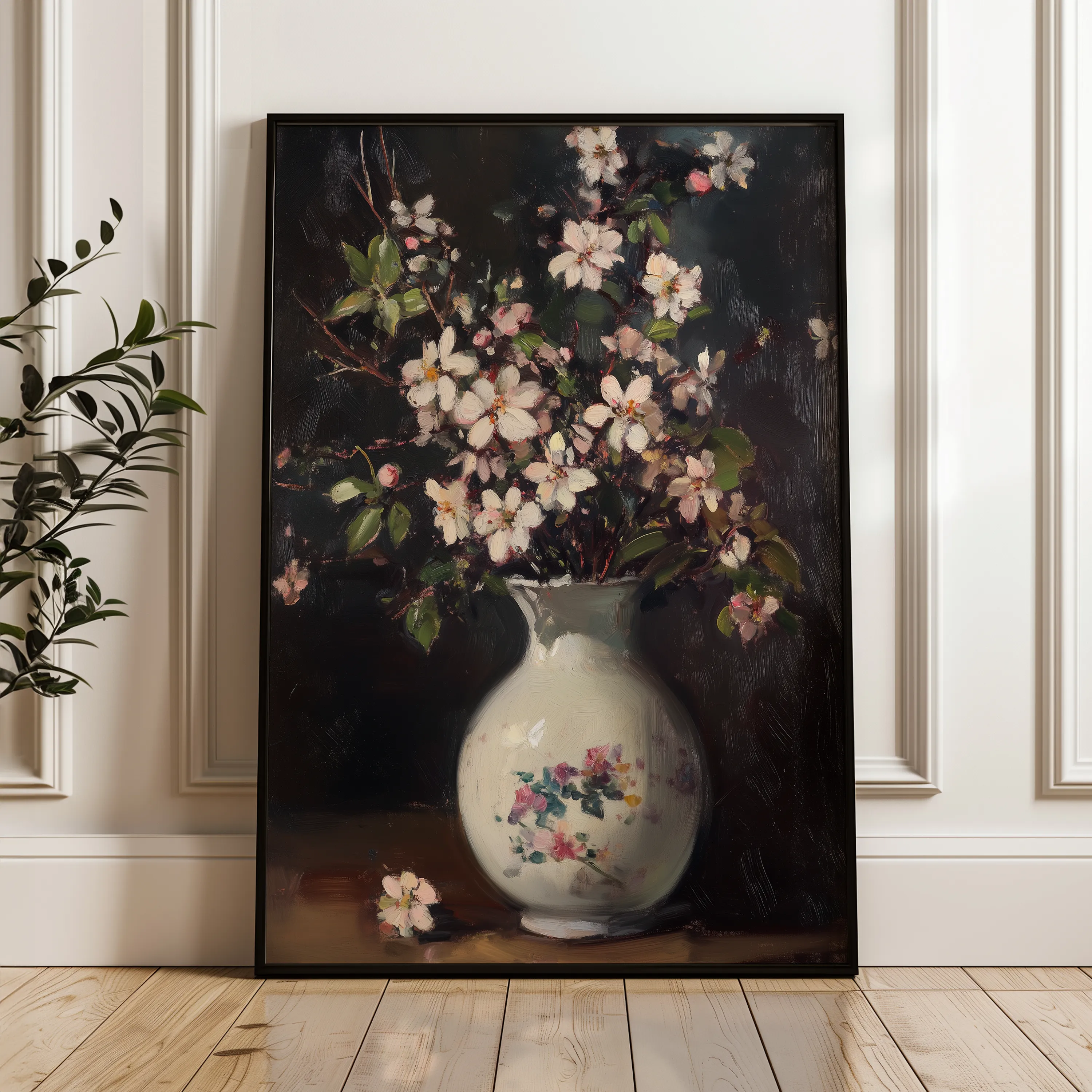 Floral 1020 Canvas Art 60 x 40 cm / Black