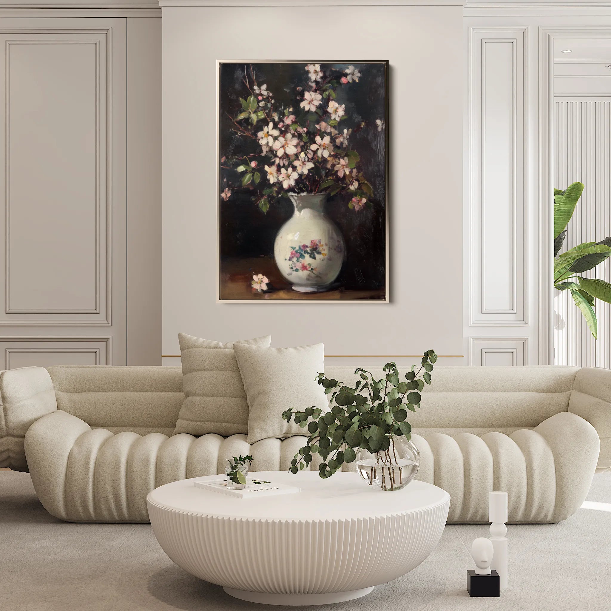 Floral 1020 Canvas Art 60 x 40 cm / Black