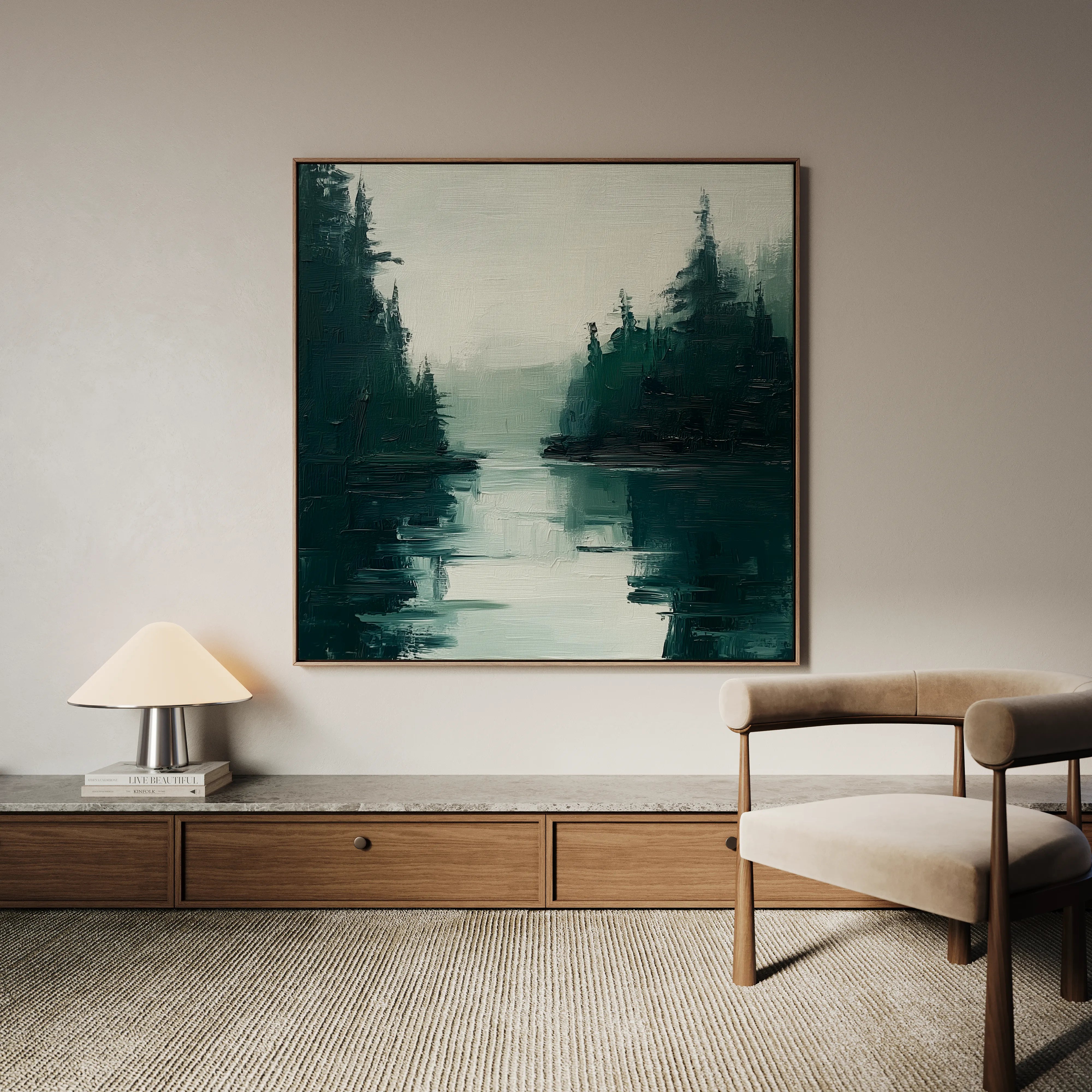 Abstract 1021 Canvas Art 60 x 60 cm / Black