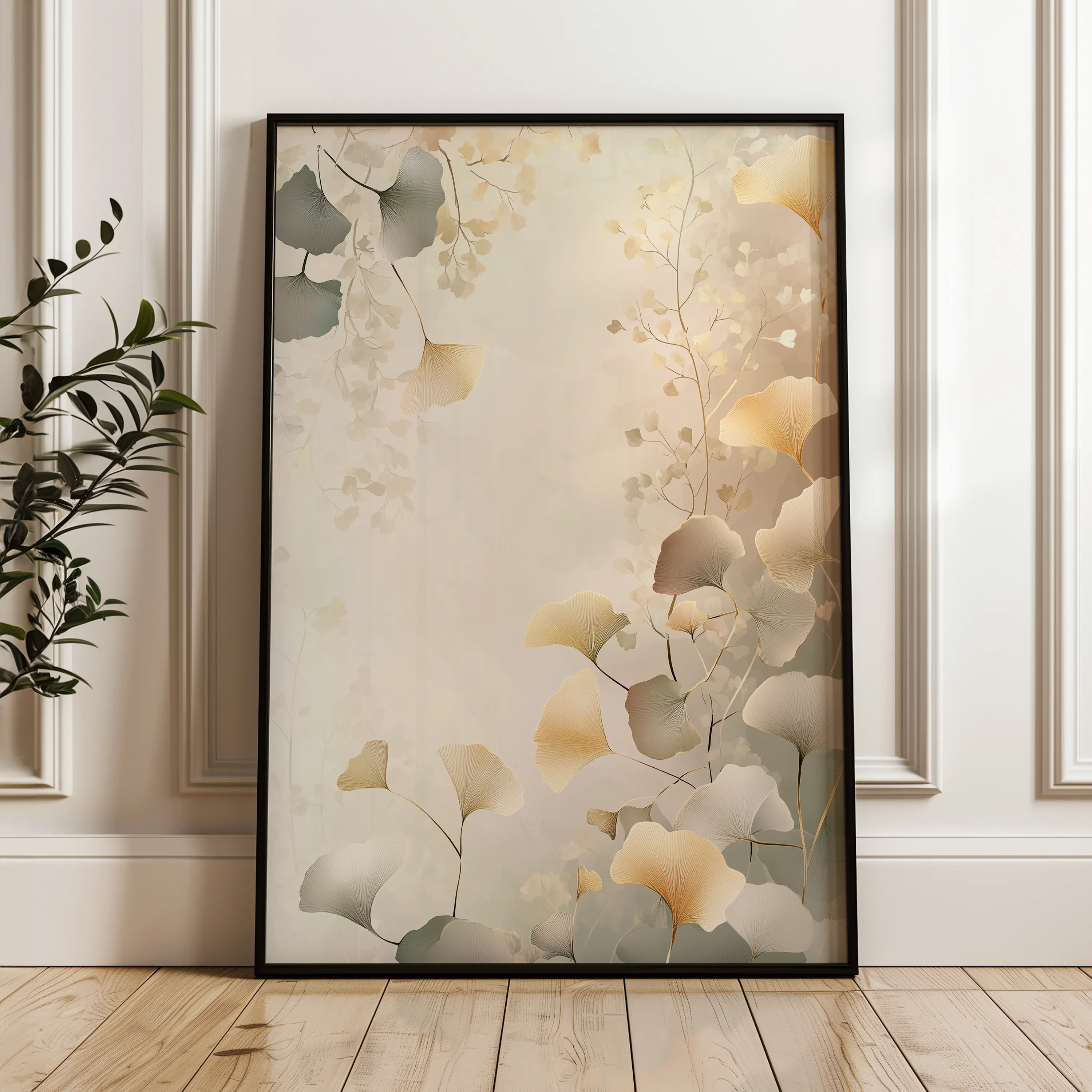 Floral 1021 Canvas Art 60 x 40 cm / Black