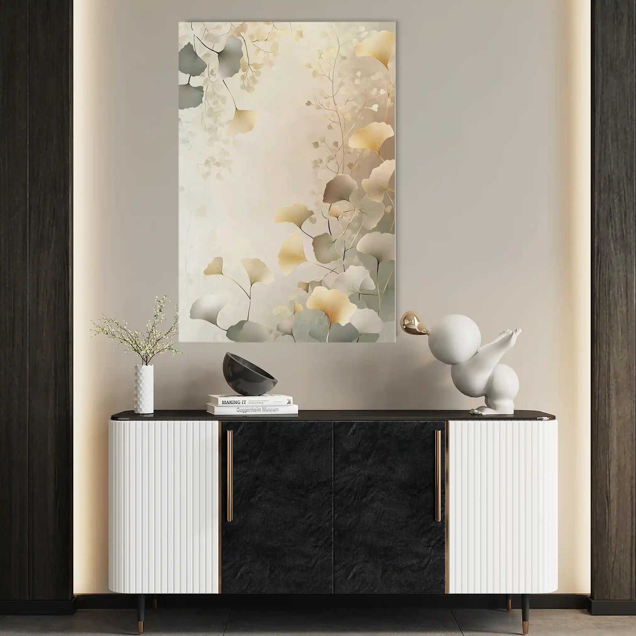 Floral 1021 Canvas Art 60 x 40 cm / Black