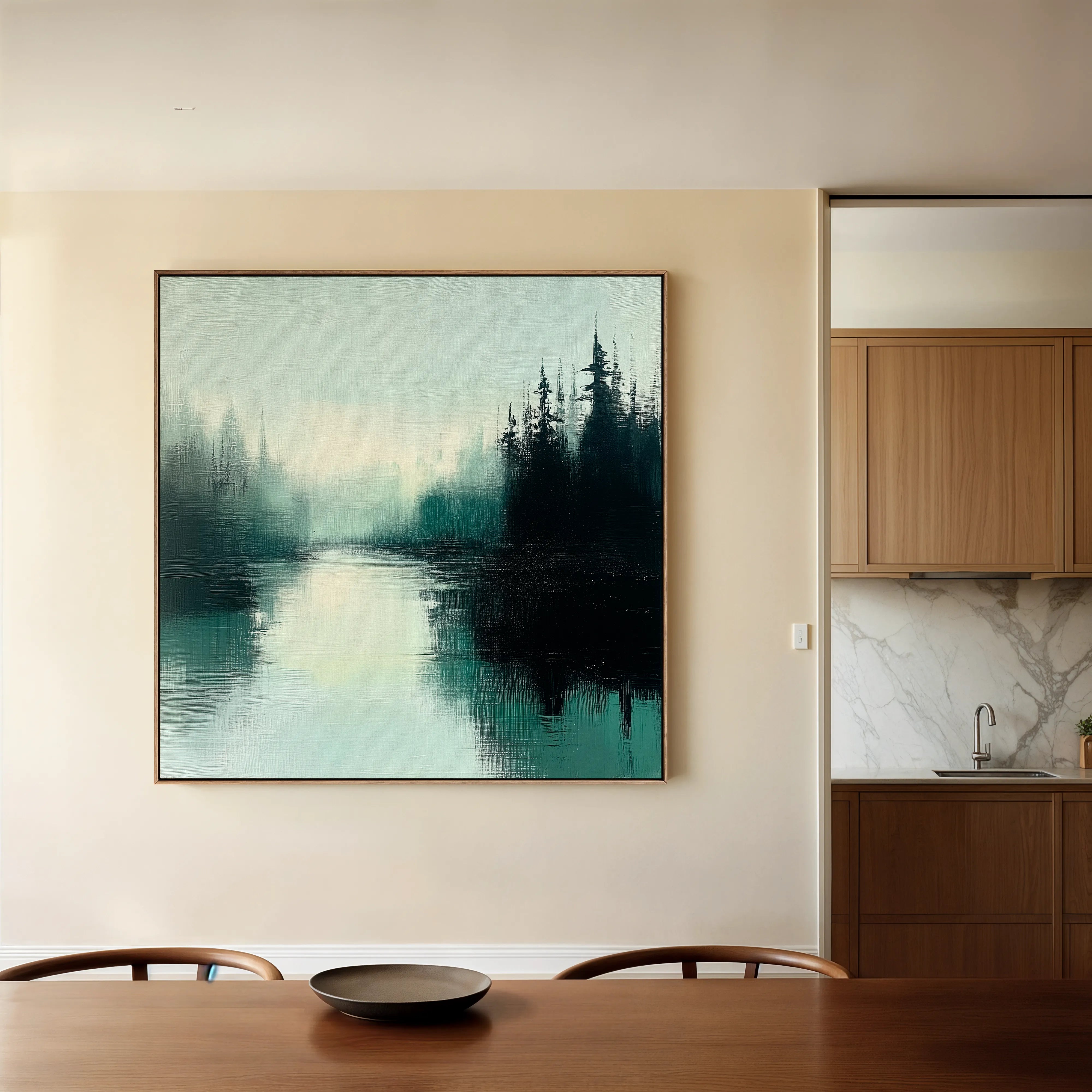 Abstract 1022 Canvas Art 60 x 60 cm / Black