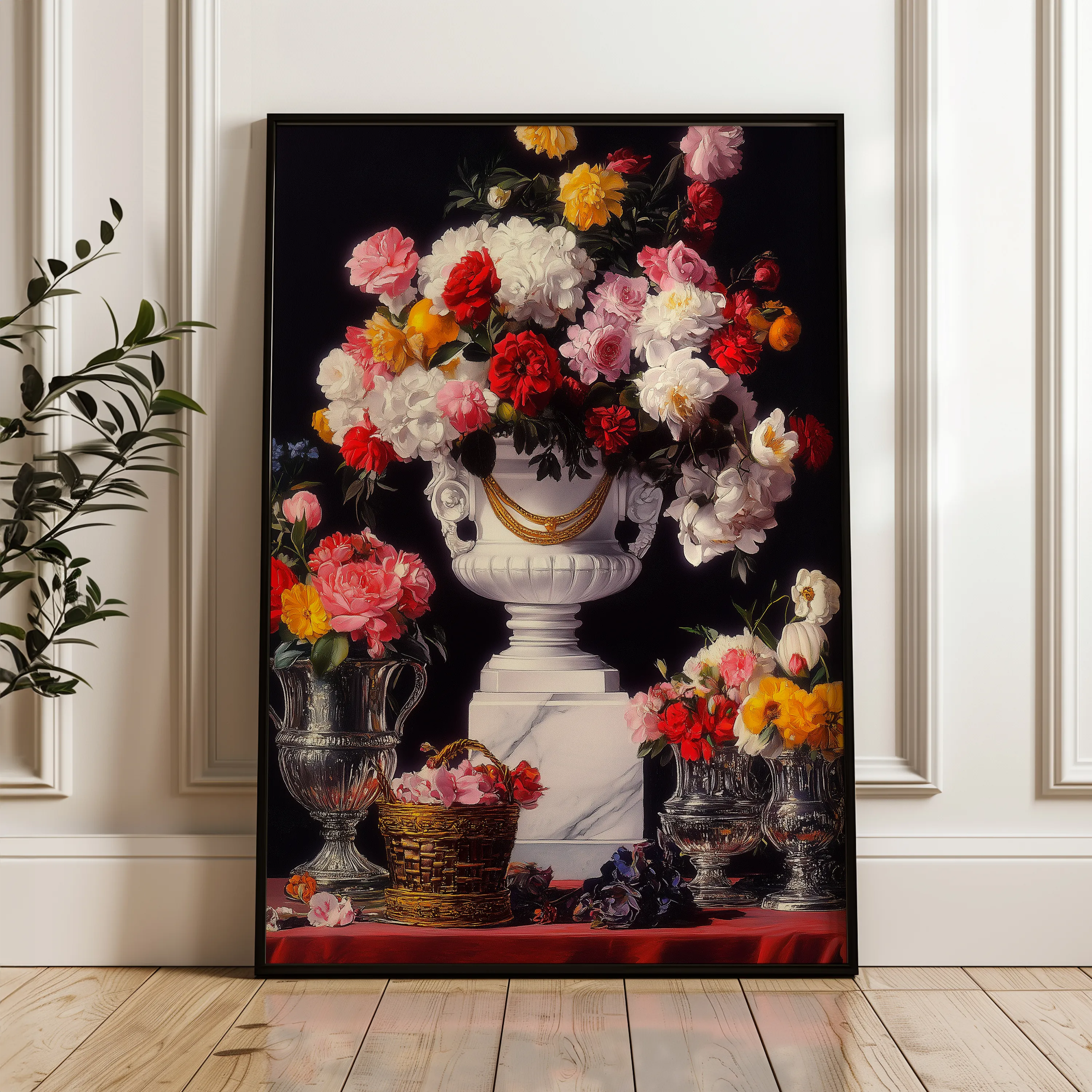 Floral 1022 Canvas Art 60 x 40 cm / Black