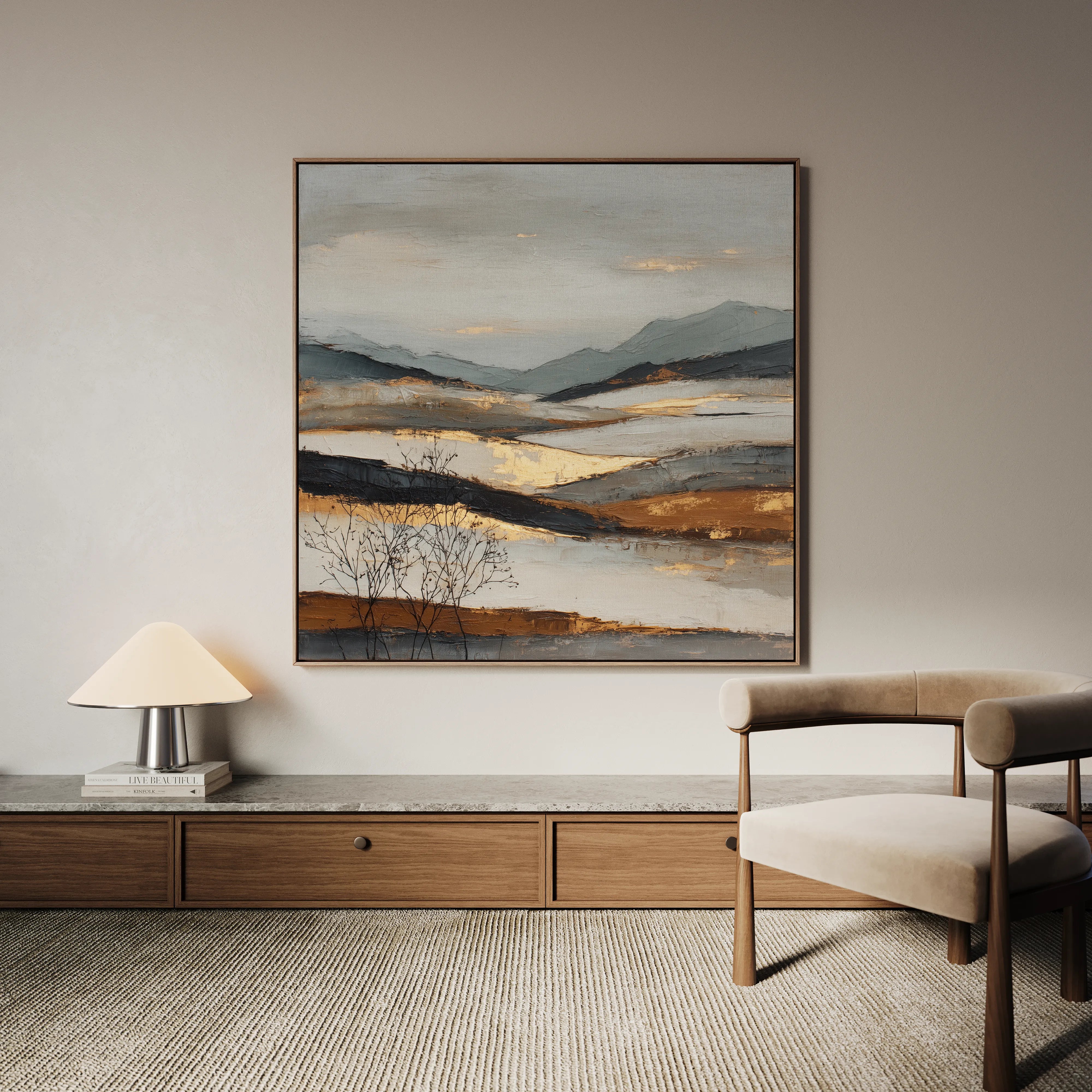 Abstract 1023 Canvas Art 60 x 60 cm / Black